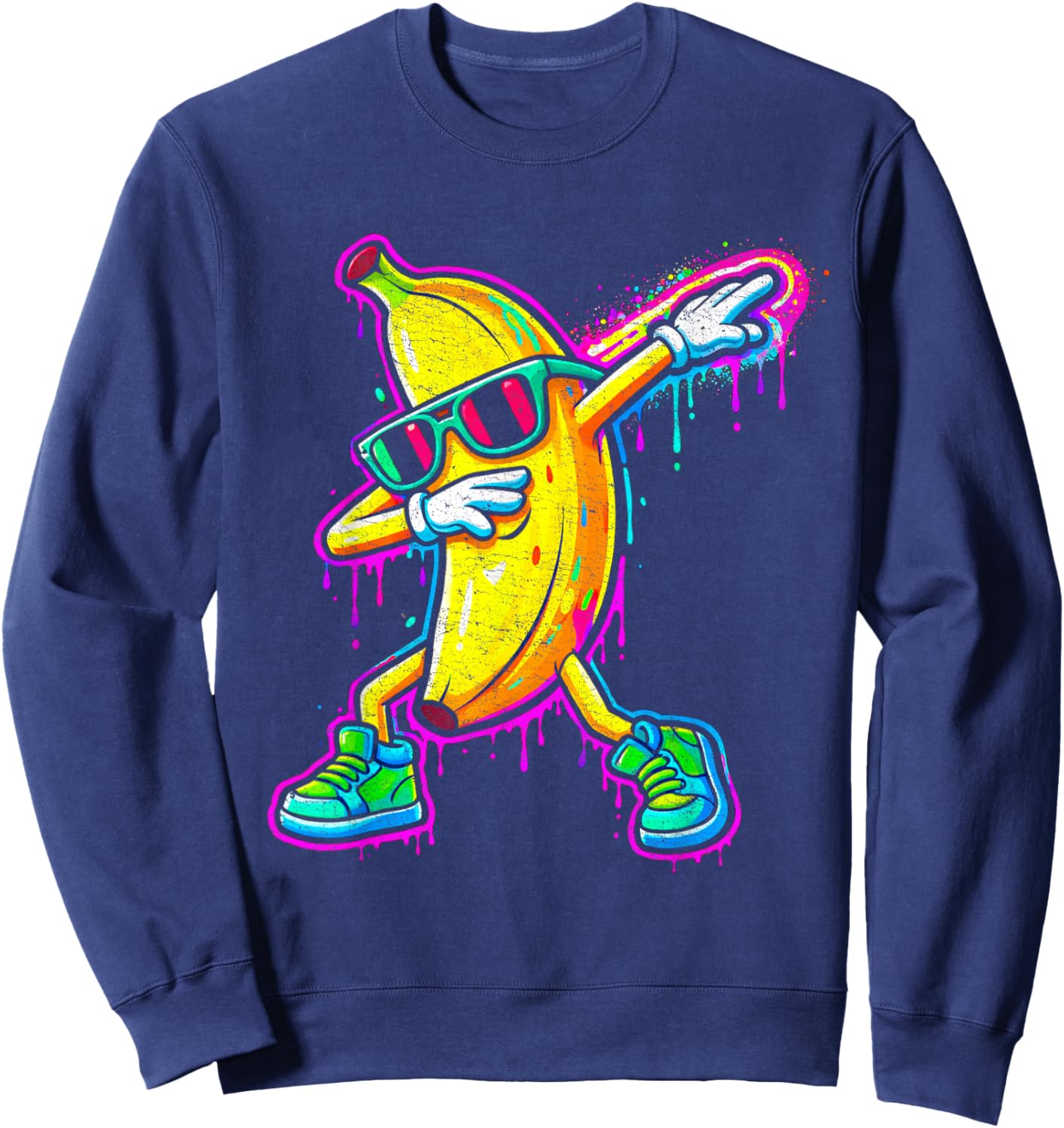 Dabbing Banana Funny Banana Kids Youth Boys Girls Sweatshirt - Sweatshirt | Navy