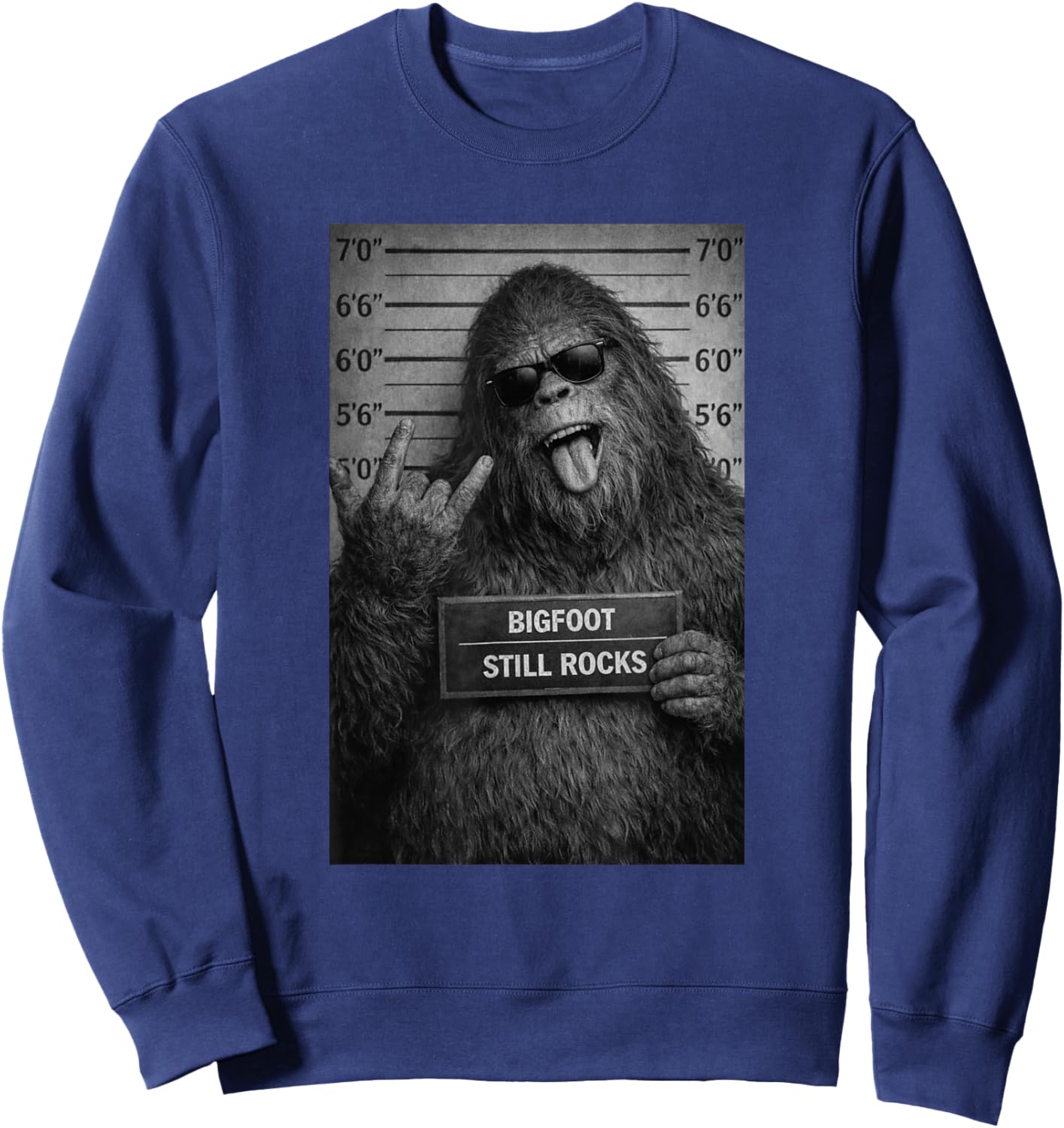 Bigfoot Rock Humor Cryptid Design Sweatshirt - Sweatshirt | Navy