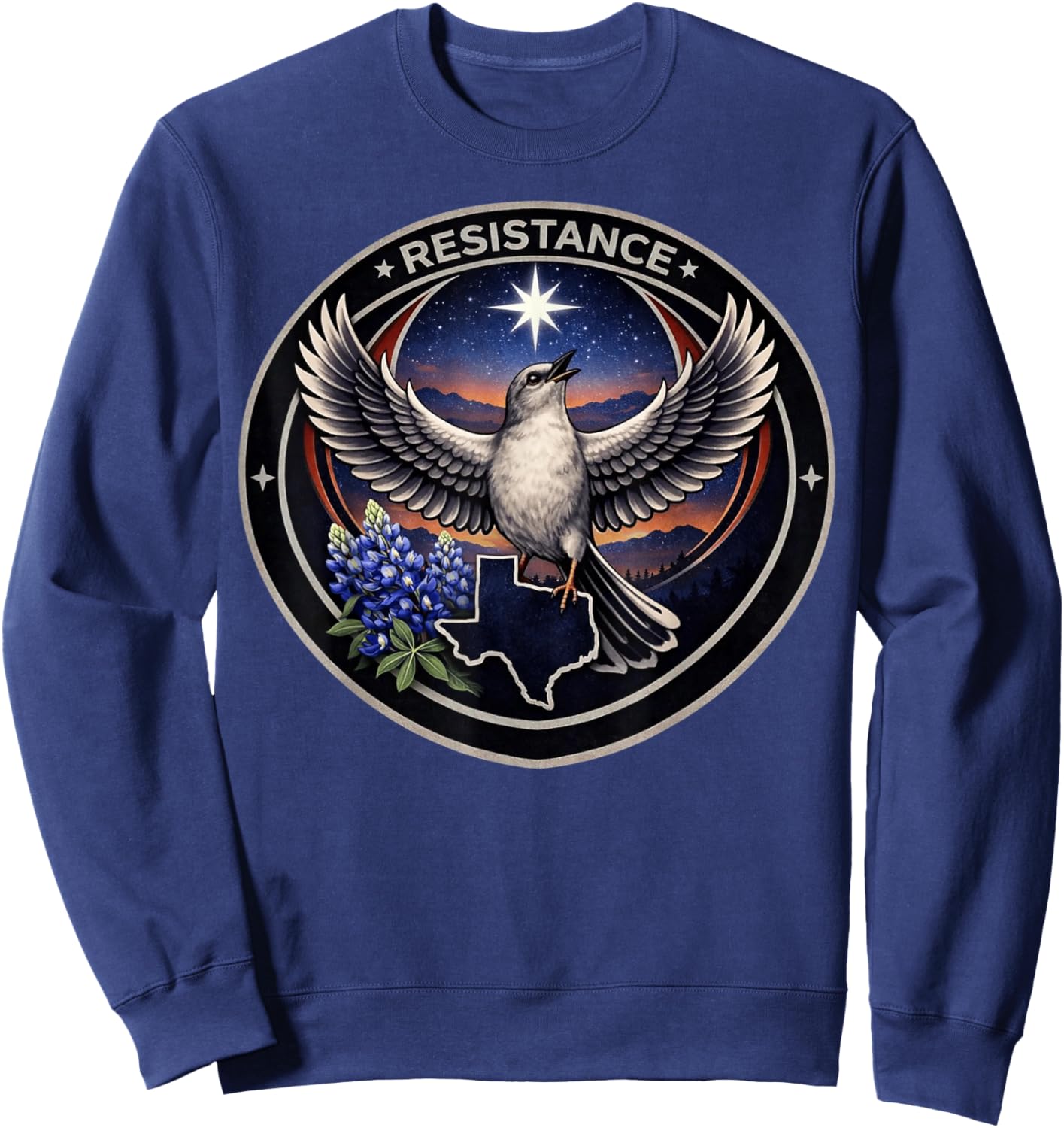 Texas TX Rebel Bird Alliance Resistance No Kings 2026 Sweatshirt - Sweatshirt | Navy