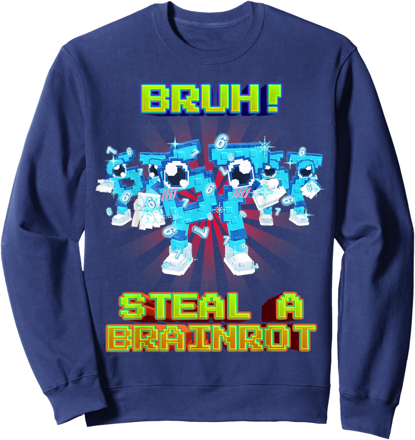 Bruh Los 67 Six Seven 6-7 Funny Brainrot for Boys Kids Teens Sweatshirt - Sweatshirt | Navy