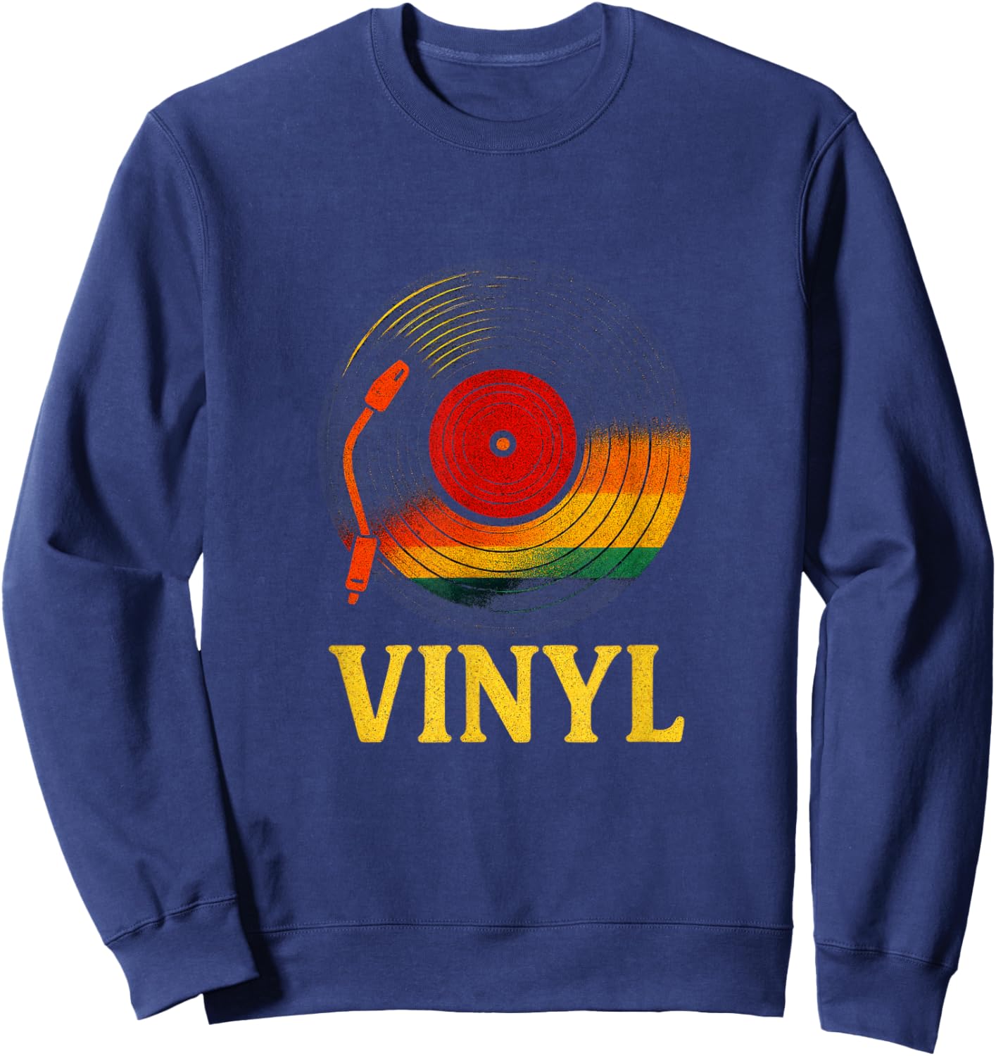 Vinyl - Retro LP Record Music Lover DJ Sweatshirt - Sweatshirt | Navy