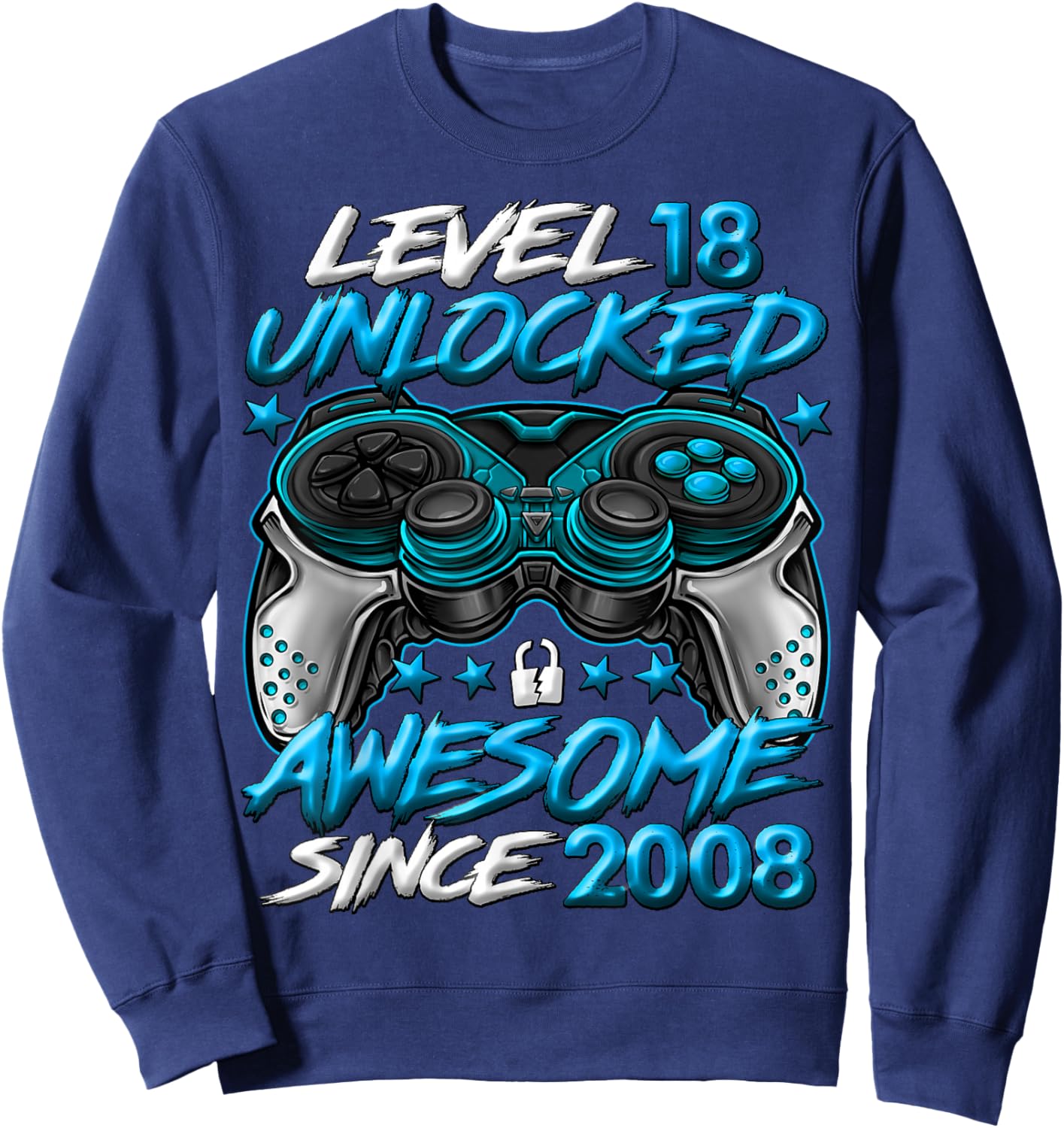 Level 18 Unlocked 18 Year Old Gifts Boys 18th Birthday Boy Sweatshirt - Sweatshirt | Navy