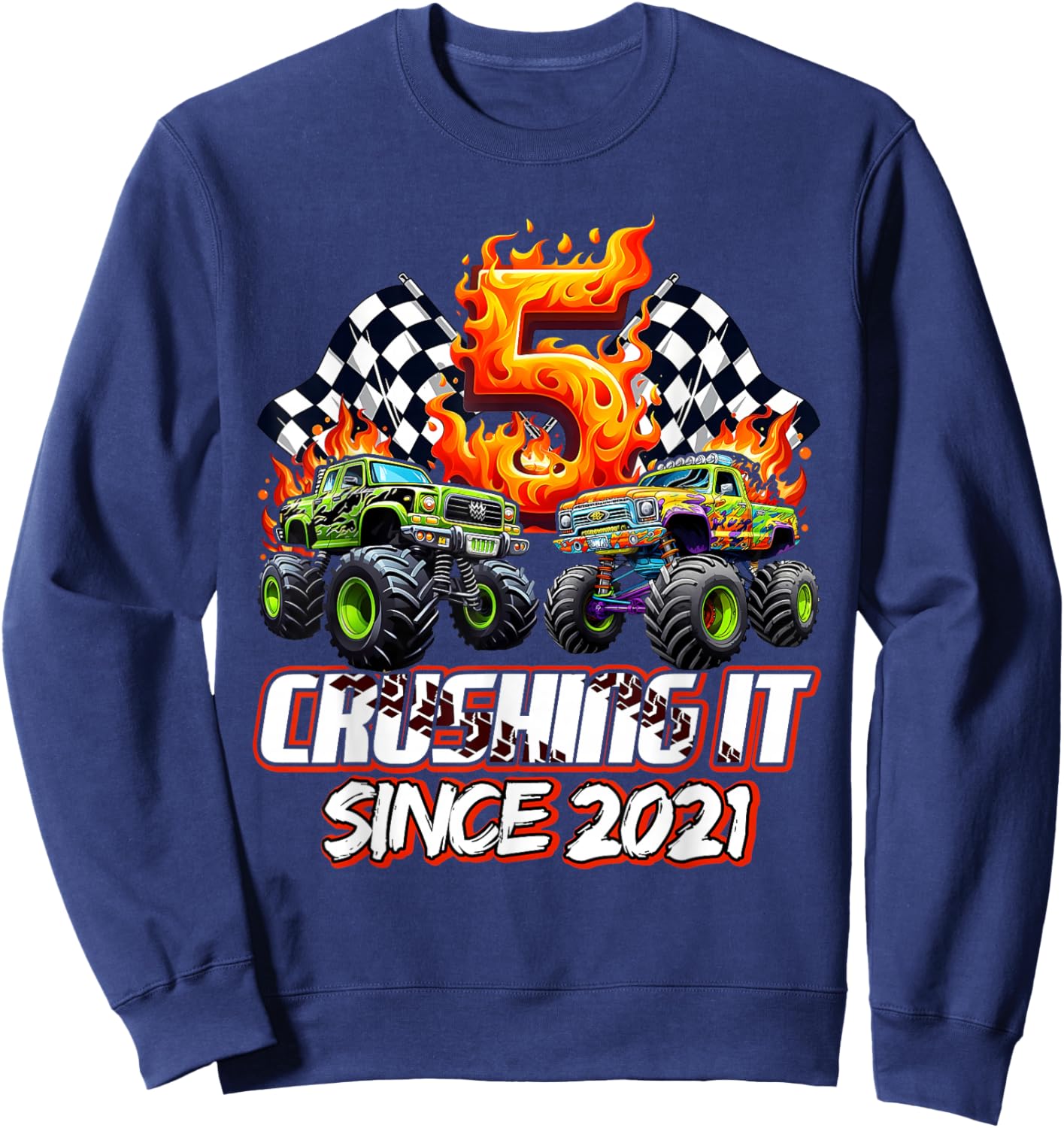 Boys 5th Party Born 2021 Sweatshirt - Sweatshirt | Navy
