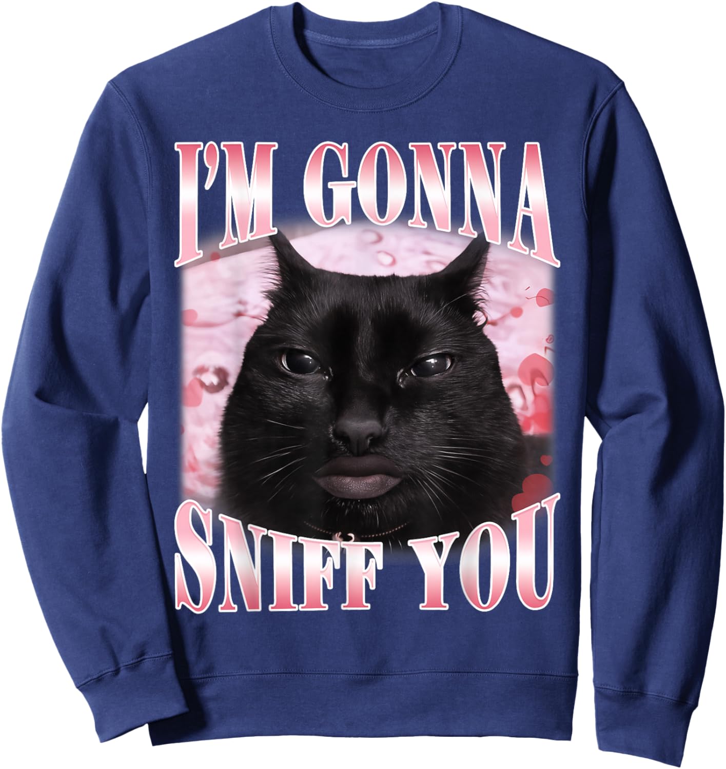 I'm Gonna Sniff You Funny Brainrot Cats Gen Z Meme Woman Man Sweatshirt - Sweatshirt | Navy