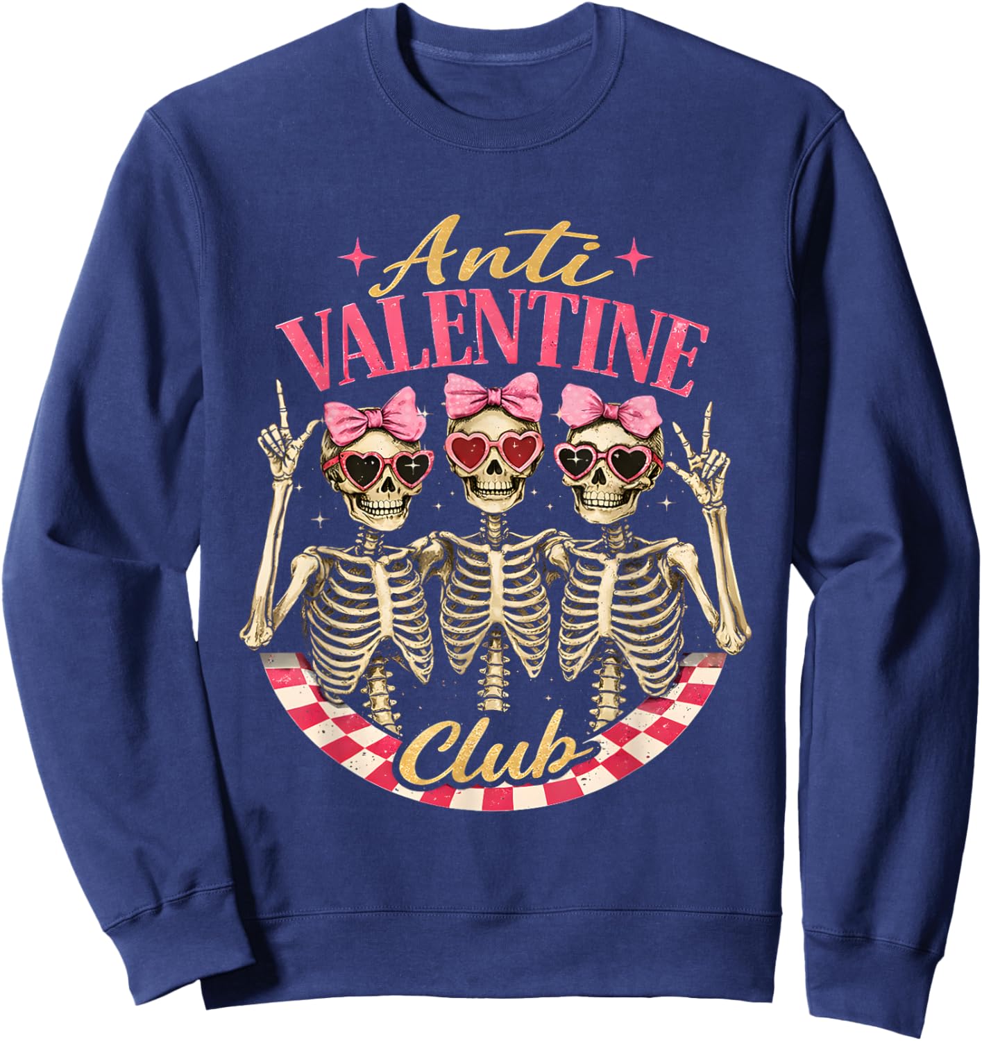 Funny Valentine's Day Friends Anti Valentine Club Sweatshirt - Sweatshirt | Navy