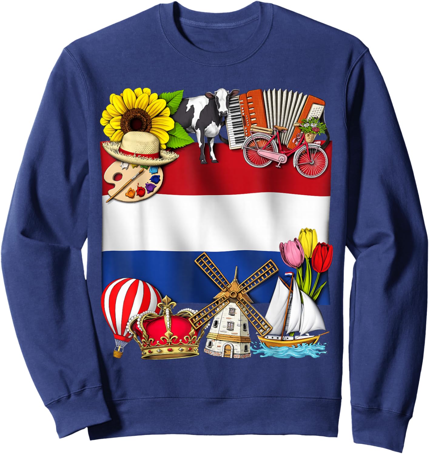 Netherlands Flag Dutch Heritage Holland Proud Dutch Sweatshirt - Sweatshirt | Navy