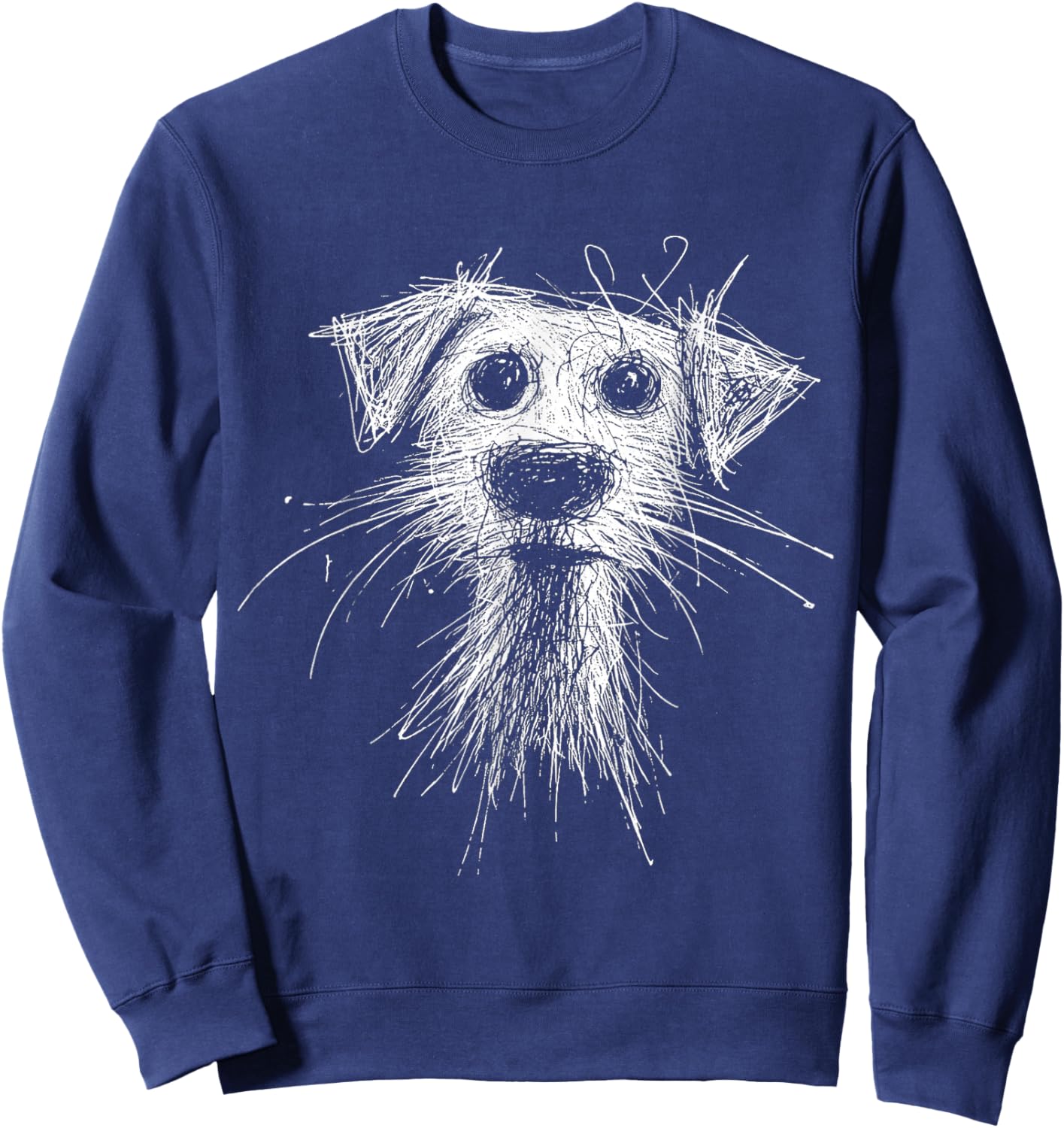 Abstract Scribble Puppy Drawing for Dog Lovers Sweatshirt - Sweatshirt | Navy