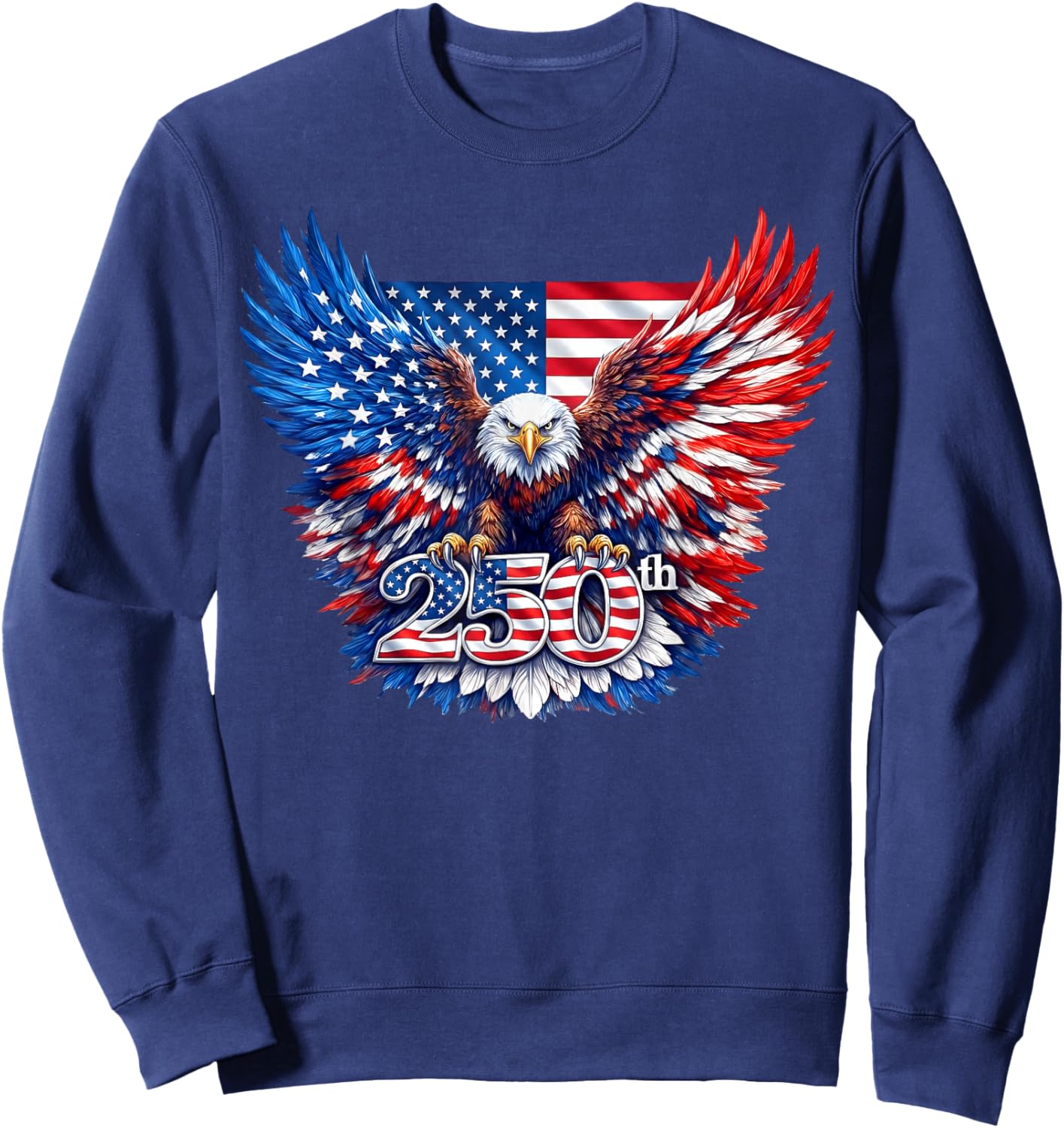 250 Years American 250th Anniversary US USA Flag 4th of July Sweatshirt - Sweatshirt | Navy
