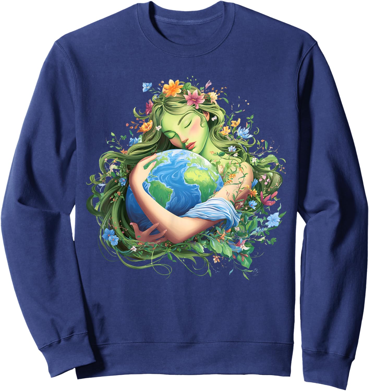 Earth Day 2026 Green Mother Nature Planet Women Girls Sweatshirt - Sweatshirt | Navy