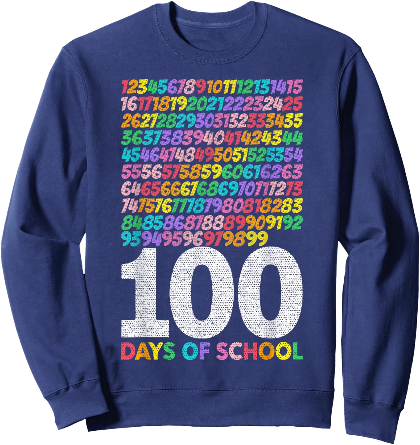 100 Days of School Boys Girls Kids Math Teacher Kindergarten Sweatshirt - Sweatshirt | Navy