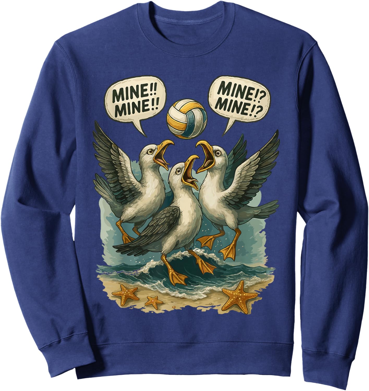 Volleyball Costume for Girls Women, Volleyball Seagull Mine Sweatshirt - Sweatshirt | Navy