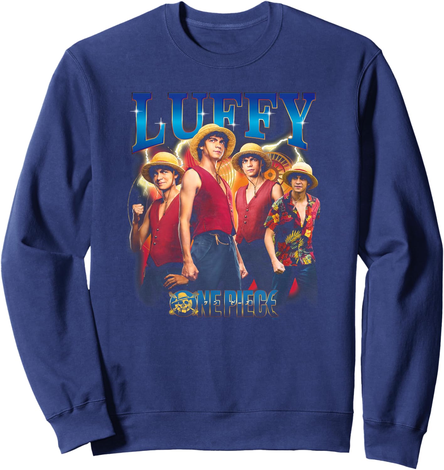 Netflix One Piece Luffy Heartthrob Officially Licensed Sweatshirt - Sweatshirt | Navy
