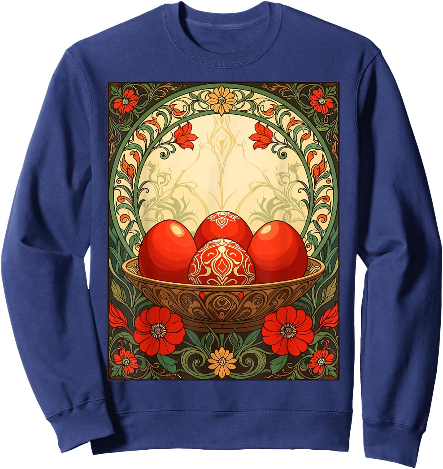 Nowruz Eggs of Renewal Persian Spring Art Sweatshirt - Sweatshirt | Navy