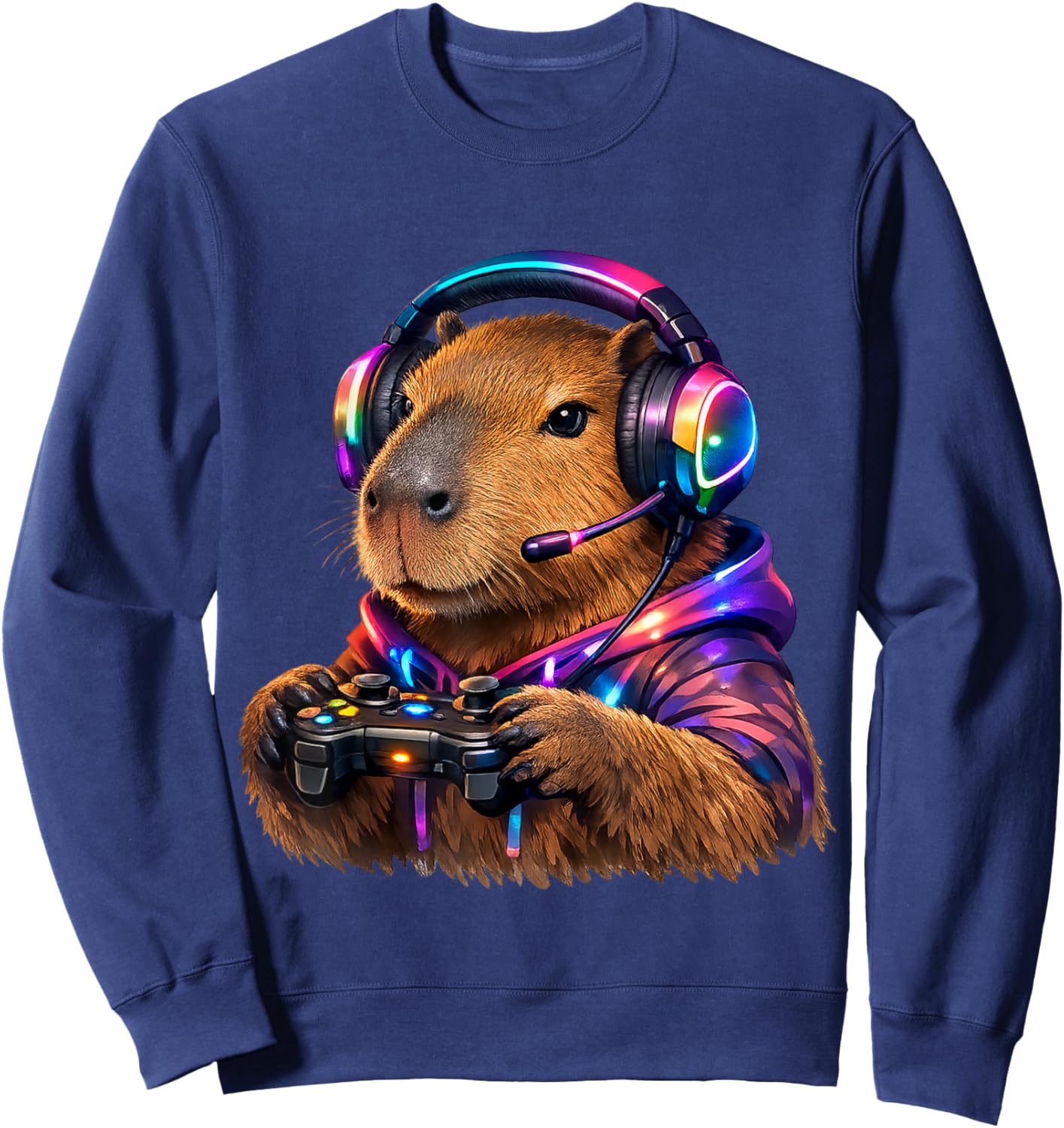 Capybara Funny Video Games Capybara Sweatshirt - Sweatshirt | Navy