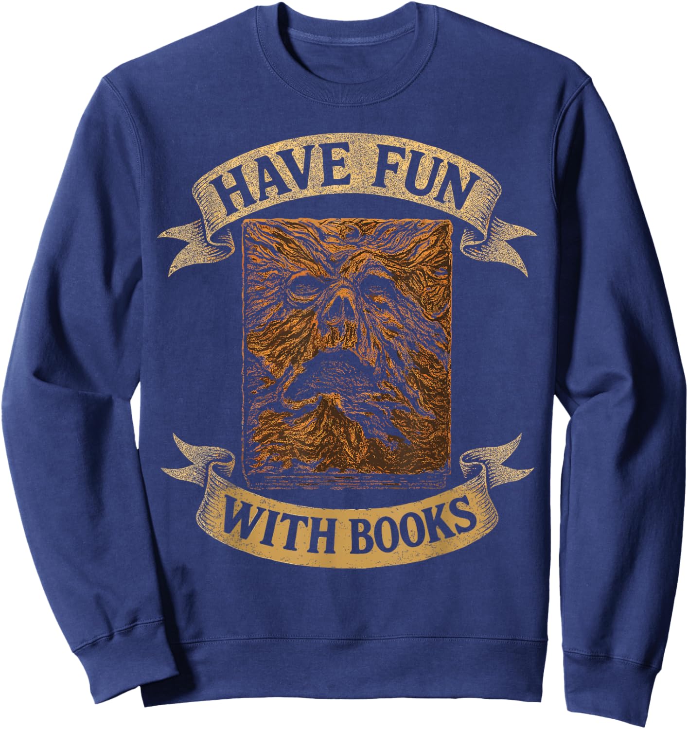 Have Fun with Books, Horror Literature Necronomicon Book Sweatshirt - Sweatshirt | Navy
