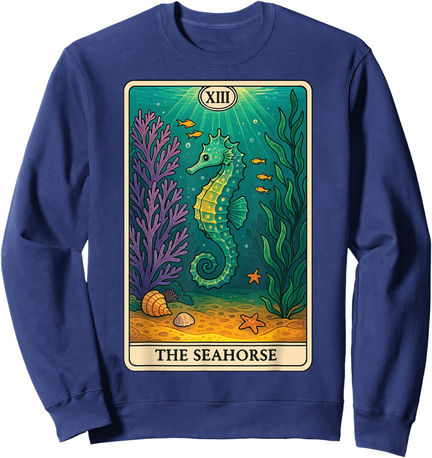 The Seahorse Tarot Card Sweatshirt - Sweatshirt | Navy