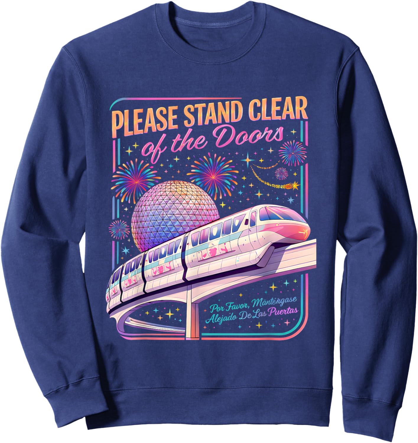 Please Stand Clear of The Doors Monorail Art Sweatshirt - Sweatshirt | Navy