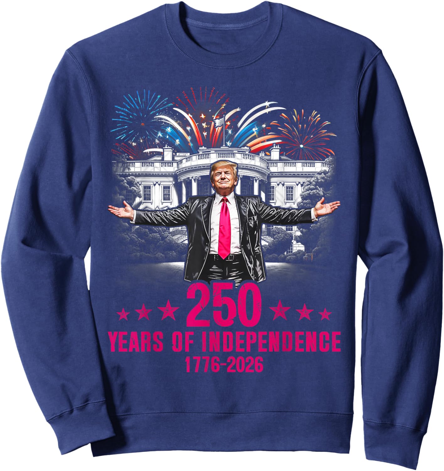 250 Years of Independence American Flag 250th Anniversary Sweatshirt - Sweatshirt | Navy