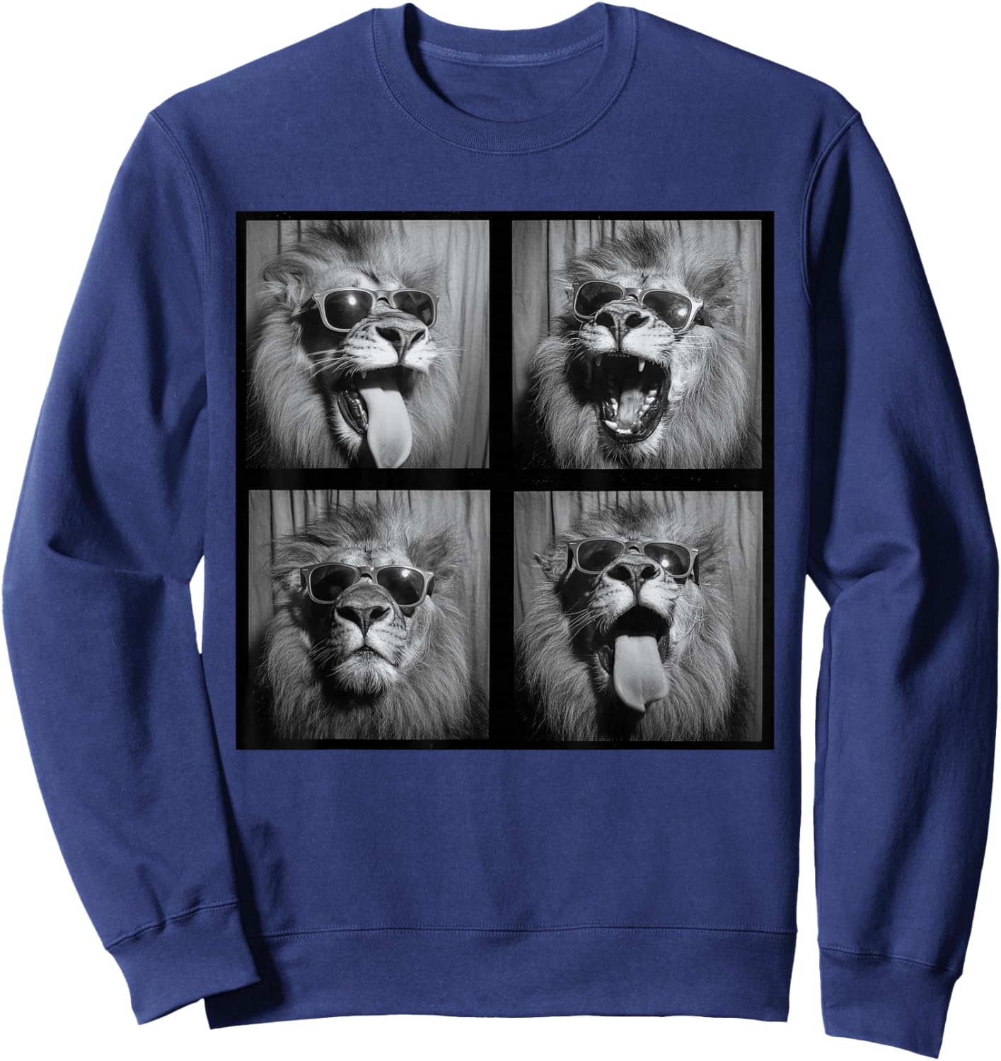 Funny Lion Sunglasses Sweatshirt - Sweatshirt | Navy