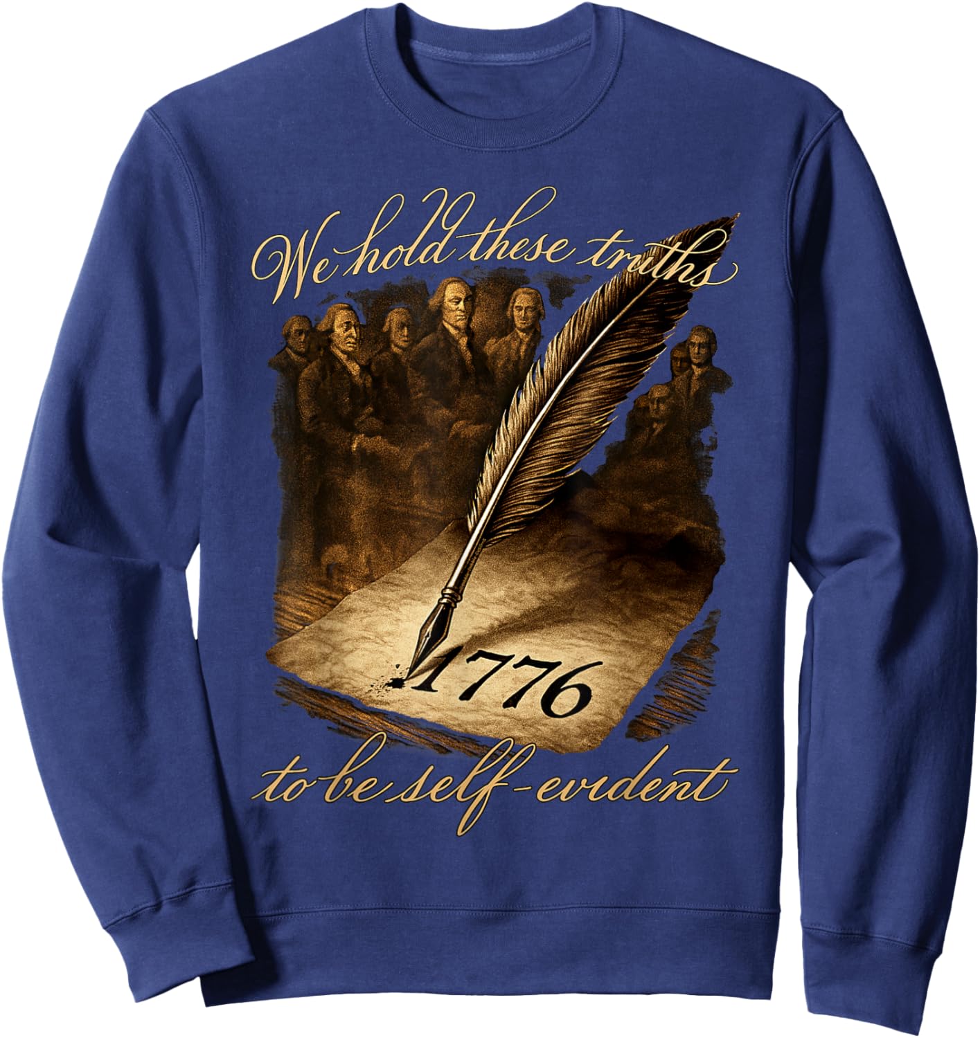 1776 Founding Fathers Declaration of Independence 250th Sweatshirt - Sweatshirt | Navy