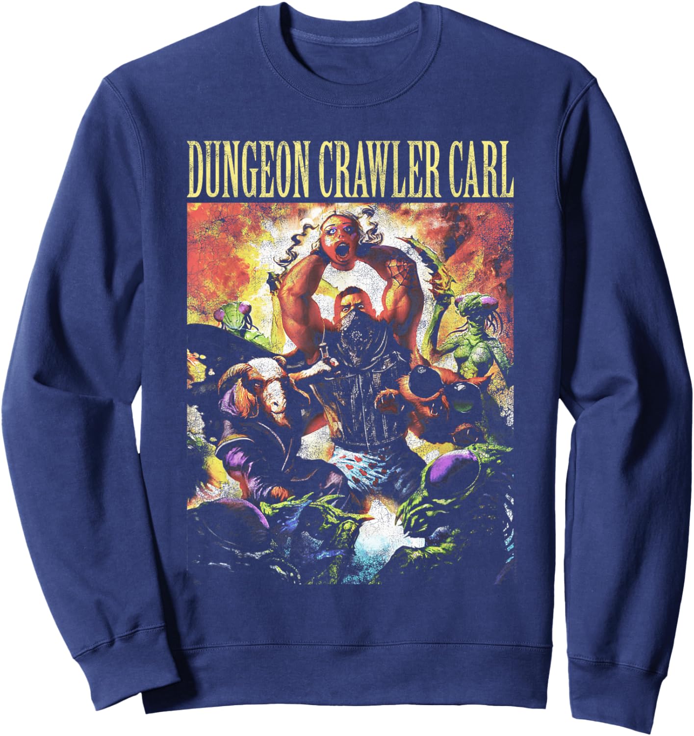DCC Illustrated Distressed LitRPG Book Series Cover Art Sweatshirt - Sweatshirt | Navy