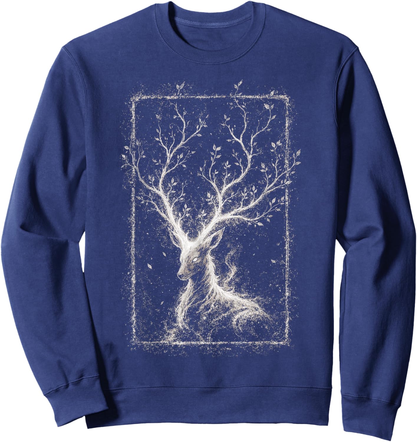 Spirit Deer Grunge Alt Fantasy Ethereal Forest Aesthetic Sweatshirt - Sweatshirt | Navy