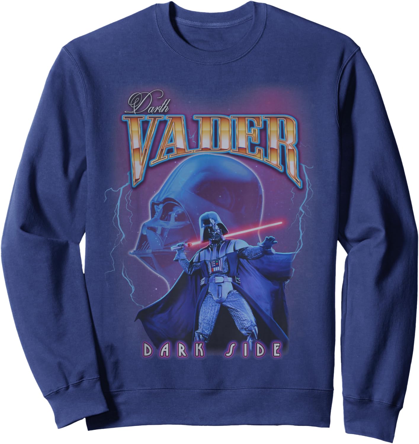 Star Wars A New Hope Trilogy Darth Vader Dark Side Neon Sweatshirt - Sweatshirt | Navy