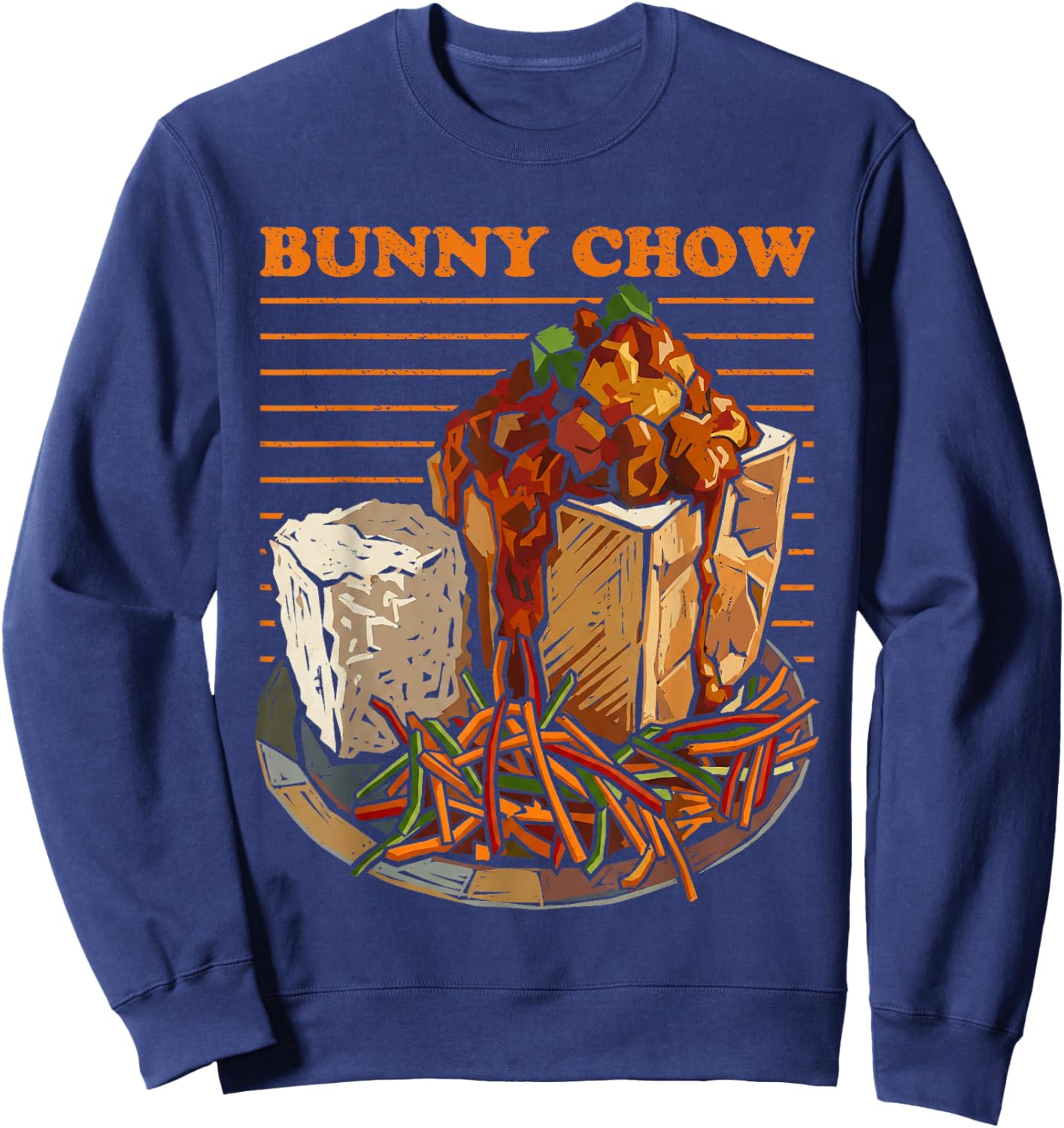 Bunny Chow South Africa Durban Street Food Retro Art Sweatshirt - Sweatshirt | Navy