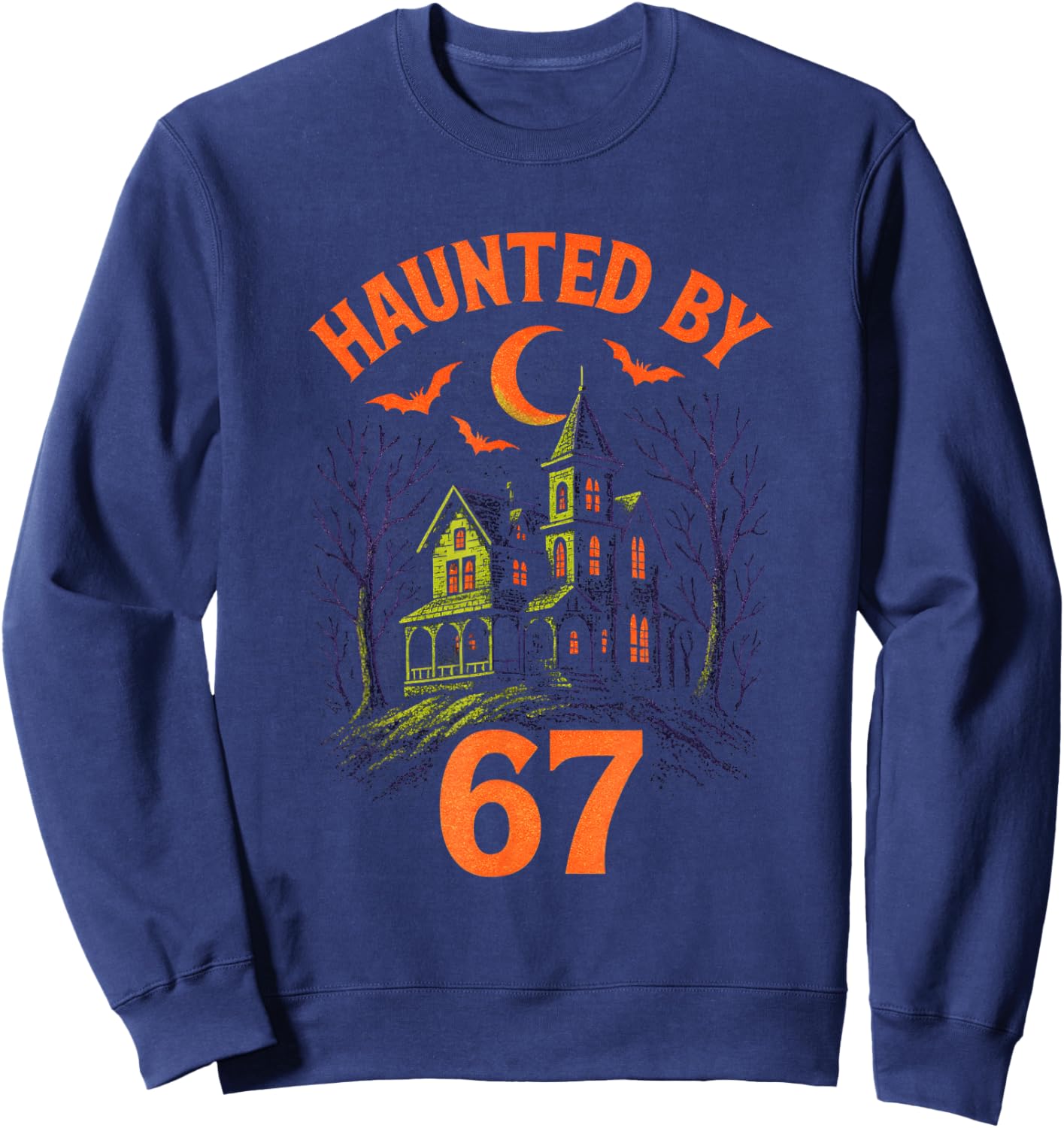 67 Halloween Costume Brainrot Teacher 6-7 Meme Six Seven Sweatshirt - Sweatshirt | Navy