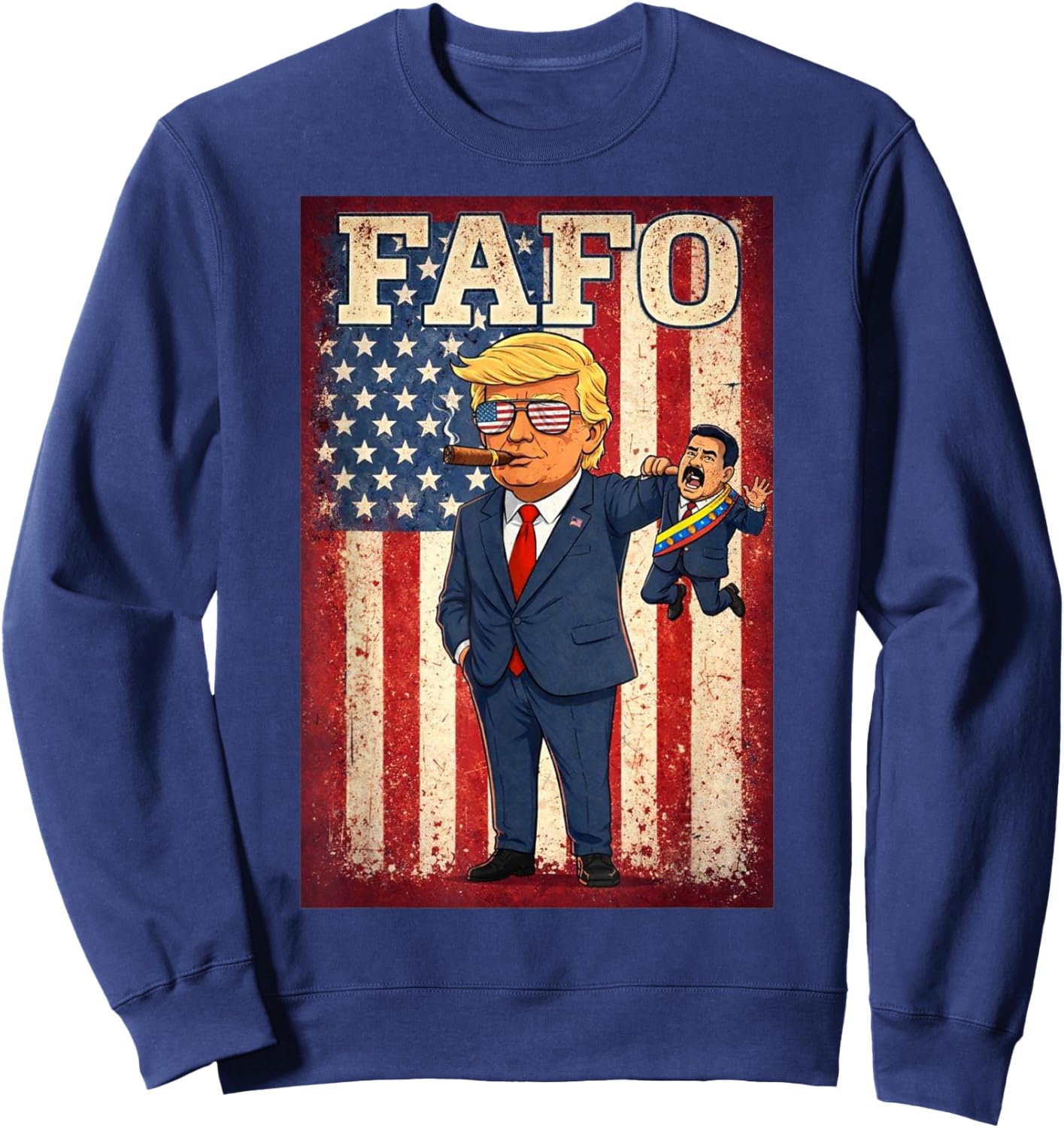Funny Fafo Trump Fafo American USA Women Sweatshirt - Sweatshirt | Navy
