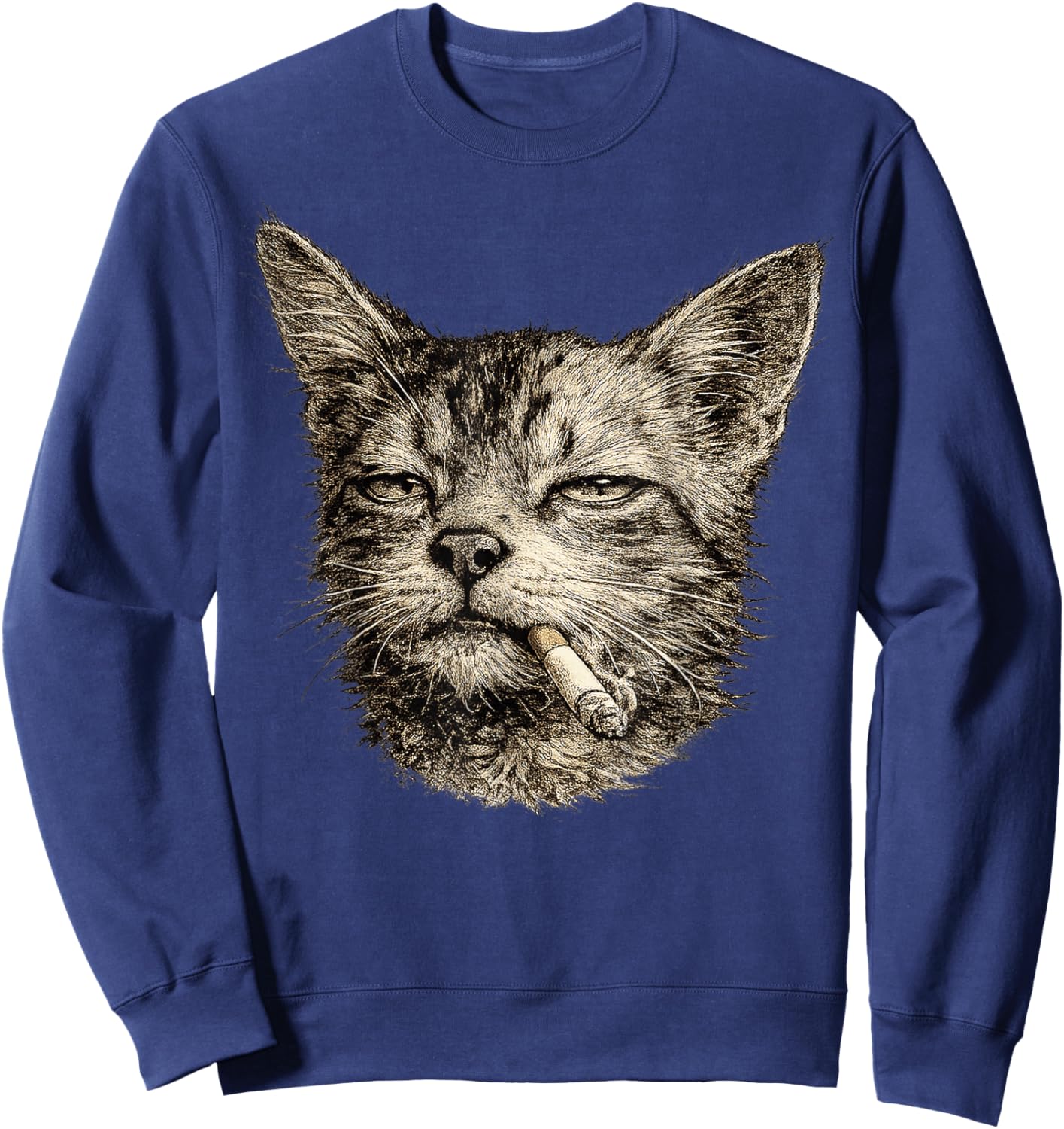 Vintage Cat Street Y2K Style Meme Funny Gifts Women Sweatshirt - Sweatshirt | Navy