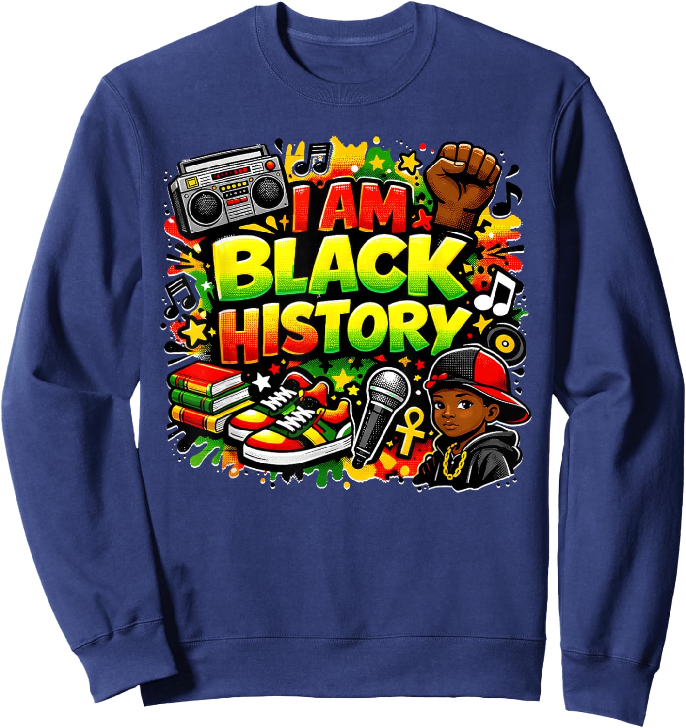 I'm Black History Month African American Kids Boys Toddlers Sweatshirt - Sweatshirt | Navy