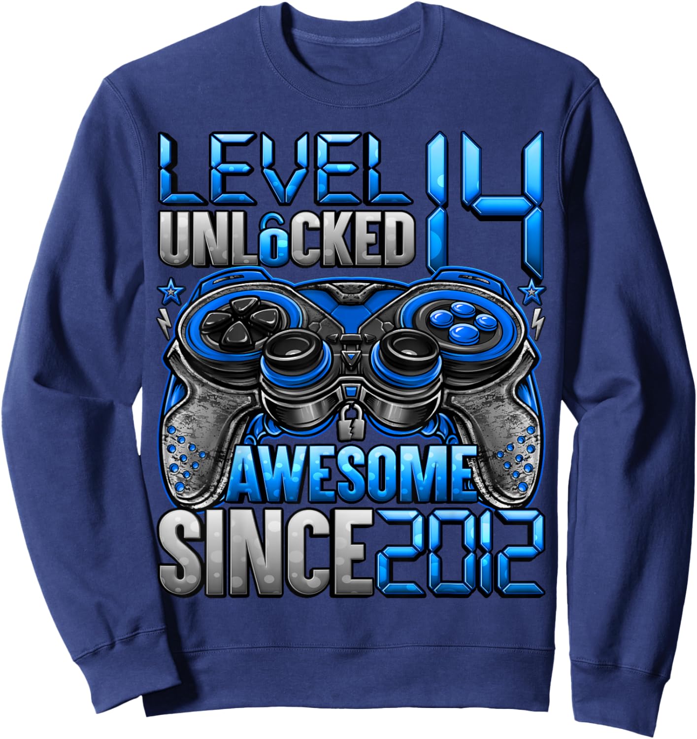 Level 14 Unlocked 14 Year Old Gifts Boys 14th Birthday Boy Sweatshirt - Sweatshirt | Navy
