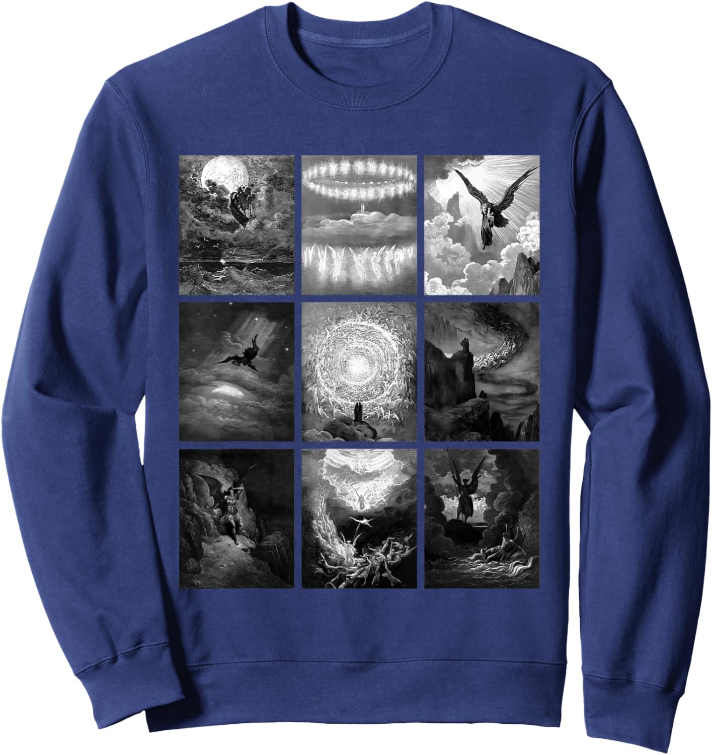 Gustave Dore Famous Illustrations Retro Vintage Classic Art Sweatshirt - Sweatshirt | Navy