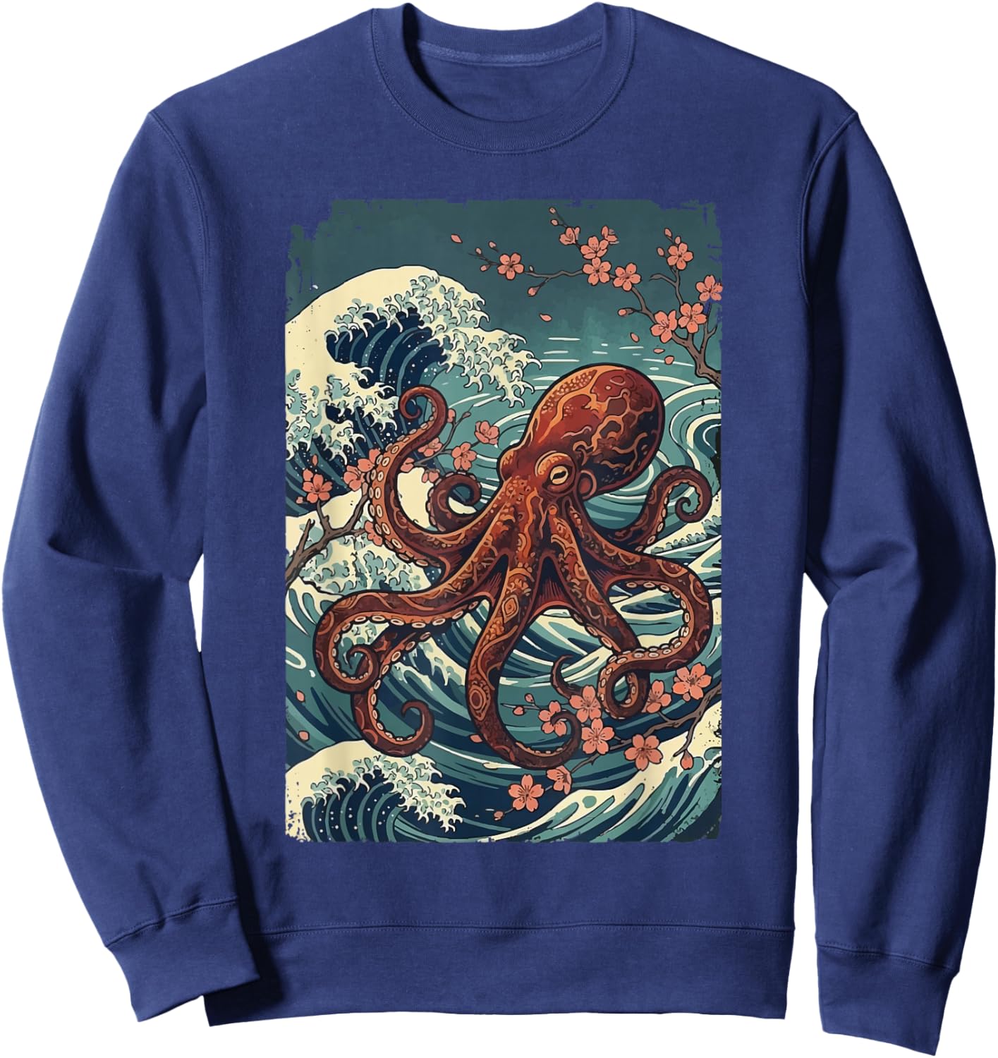 Octopus Japanese Kraken Sweatshirt - Sweatshirt | Navy