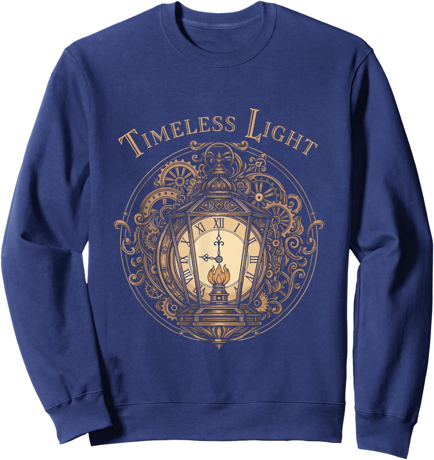 Timeless Light Steampunk Lantern Gearwork Glow Collector Sweatshirt - Sweatshirt | Navy