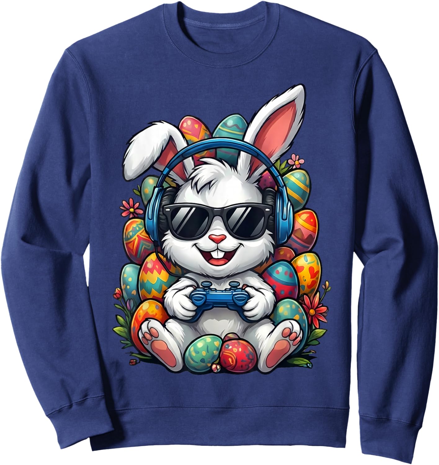 Funny Egg Hunt Gamer Bunny Easter for Boys, Kids, & Toddlers Sweatshirt - Sweatshirt | Navy
