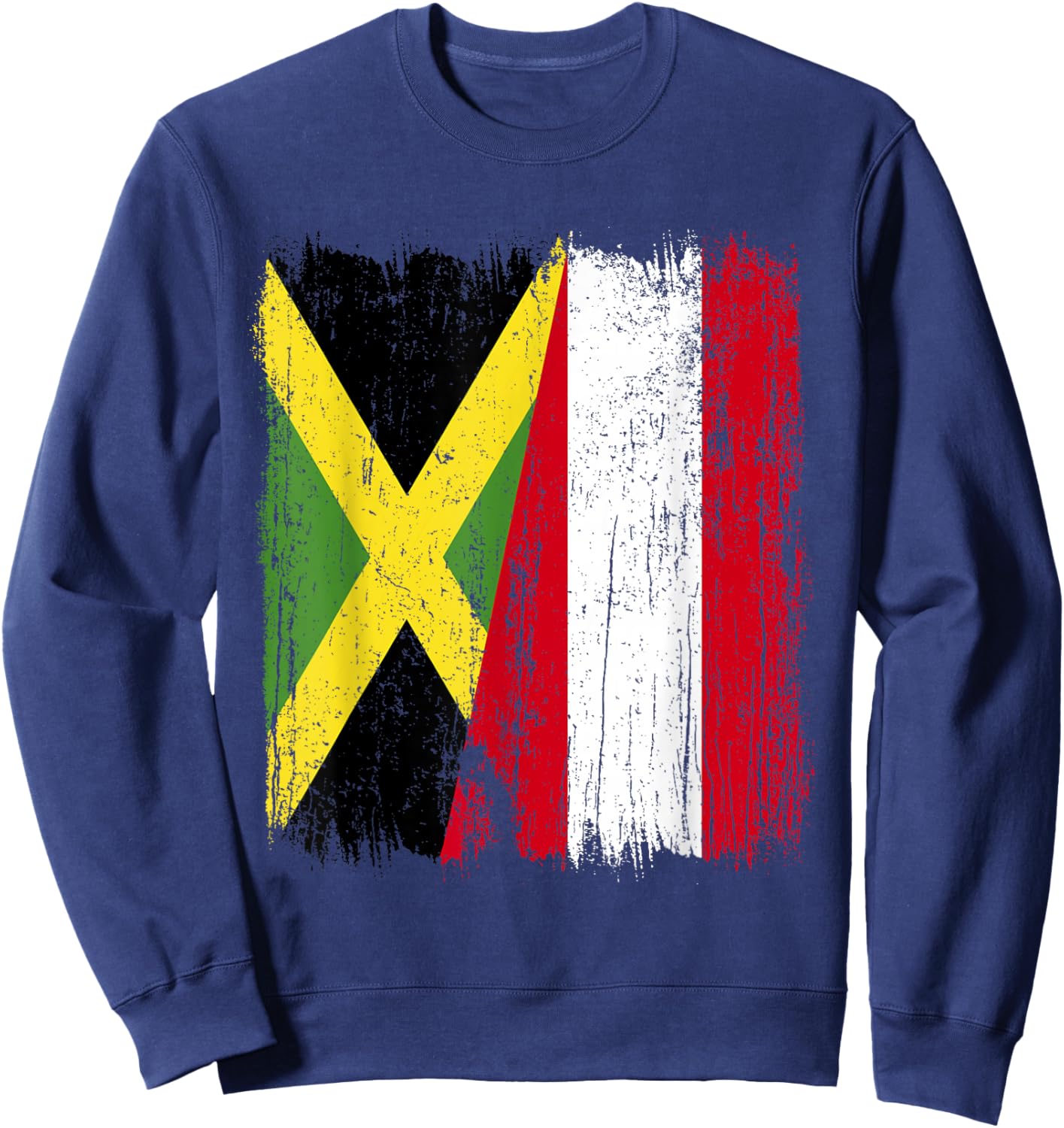 Jamaica Austria Half Flag Jamaican Austrian Heritage Sweatshirt - Sweatshirt | Navy