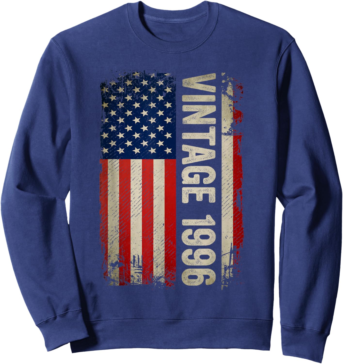30 Year Old Gift Vintage 1996 American Flag 30th Birthday Sweatshirt - Sweatshirt | Navy