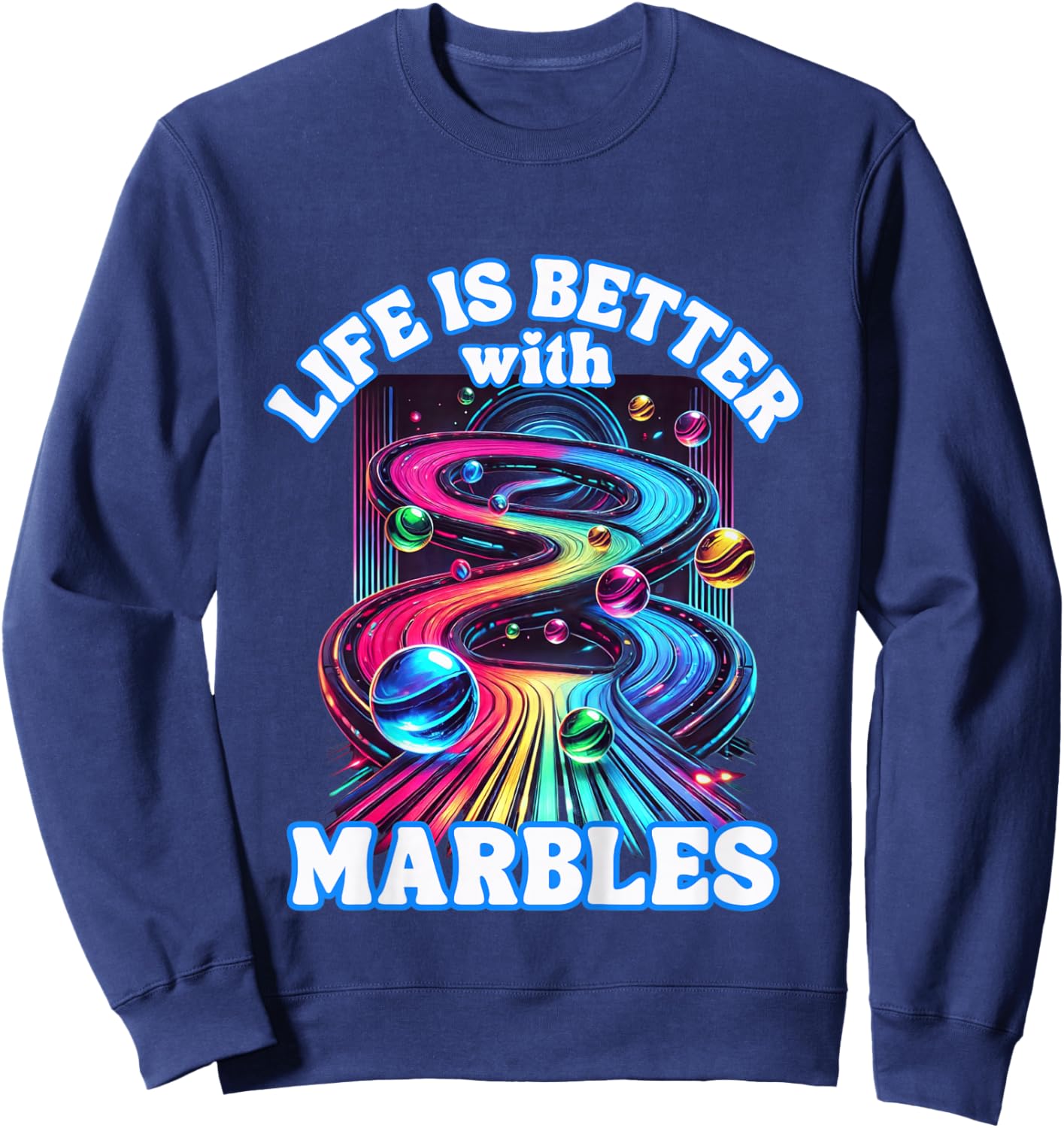 Marble Racing Track Marble Race Game Playing Marbles Expert Sweatshirt - Sweatshirt | Navy