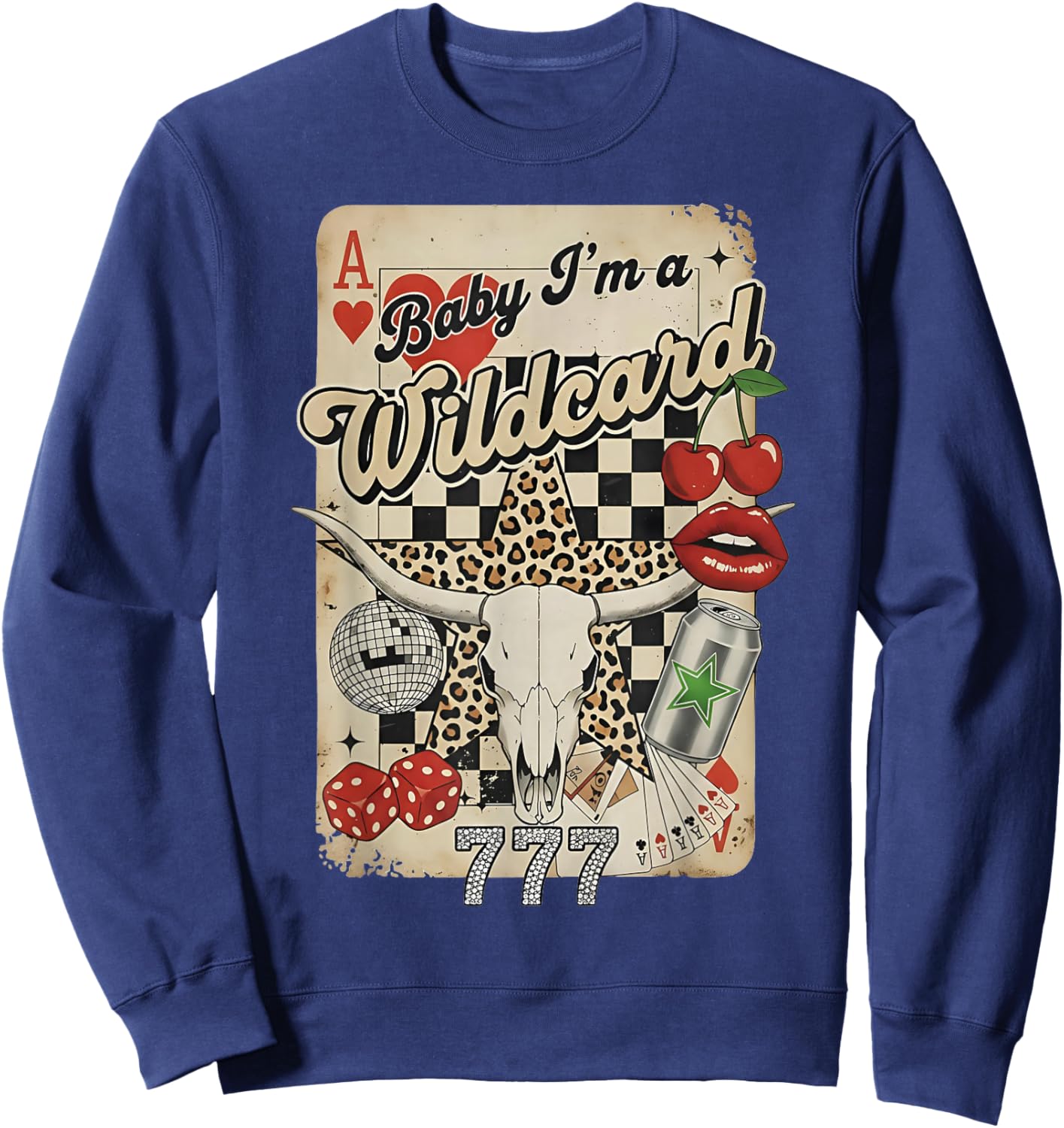 Baby I'm A Wildcard Card Sweatshirt - Sweatshirt | Navy