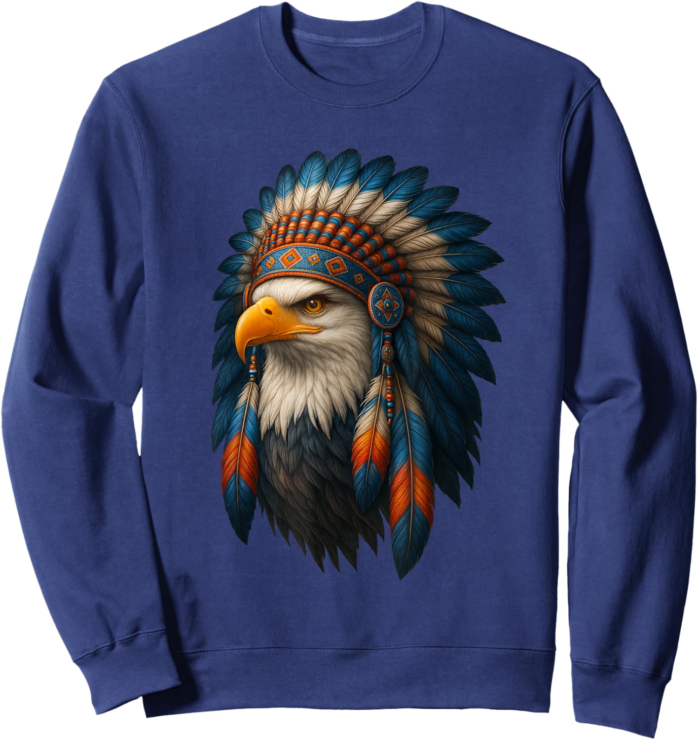 Native American Headdress Eagle Navajo Nation Sweatshirt - Sweatshirt | Navy
