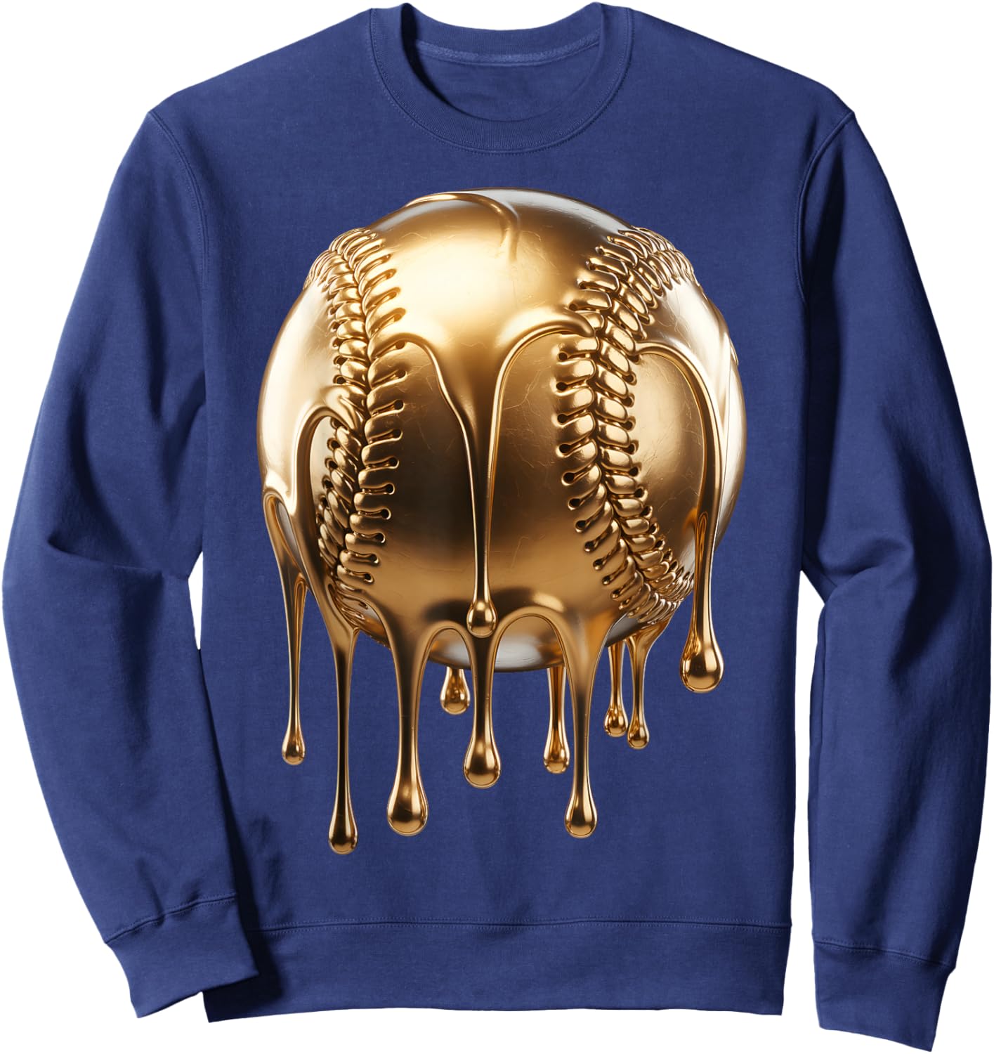Dripping Gold Drip Baseball Game Day Player Coach Baller Sweatshirt - Sweatshirt | Navy