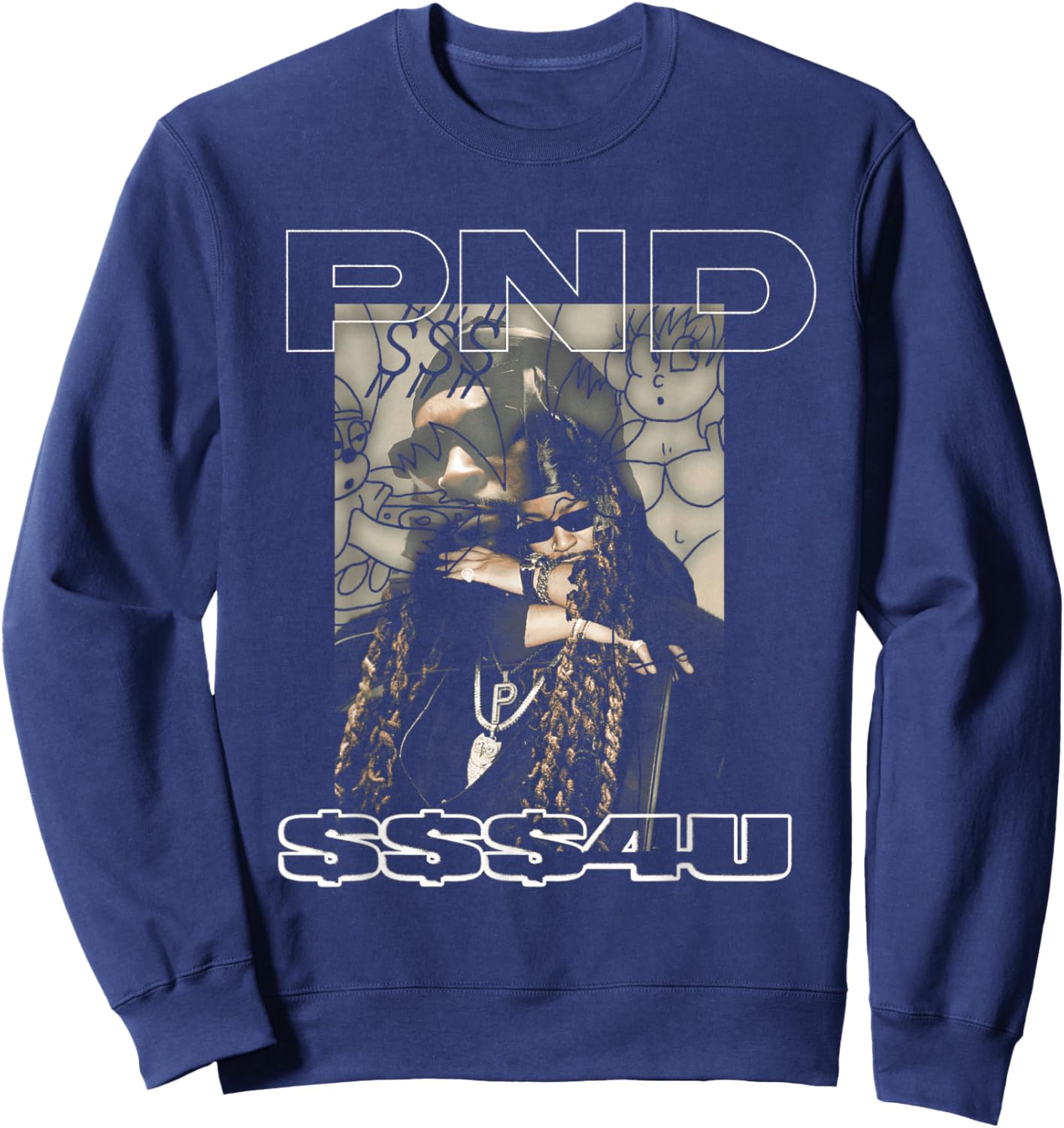 PARTYNEXTDOOR Photo Graphic Sweatshirt - Sweatshirt | Navy