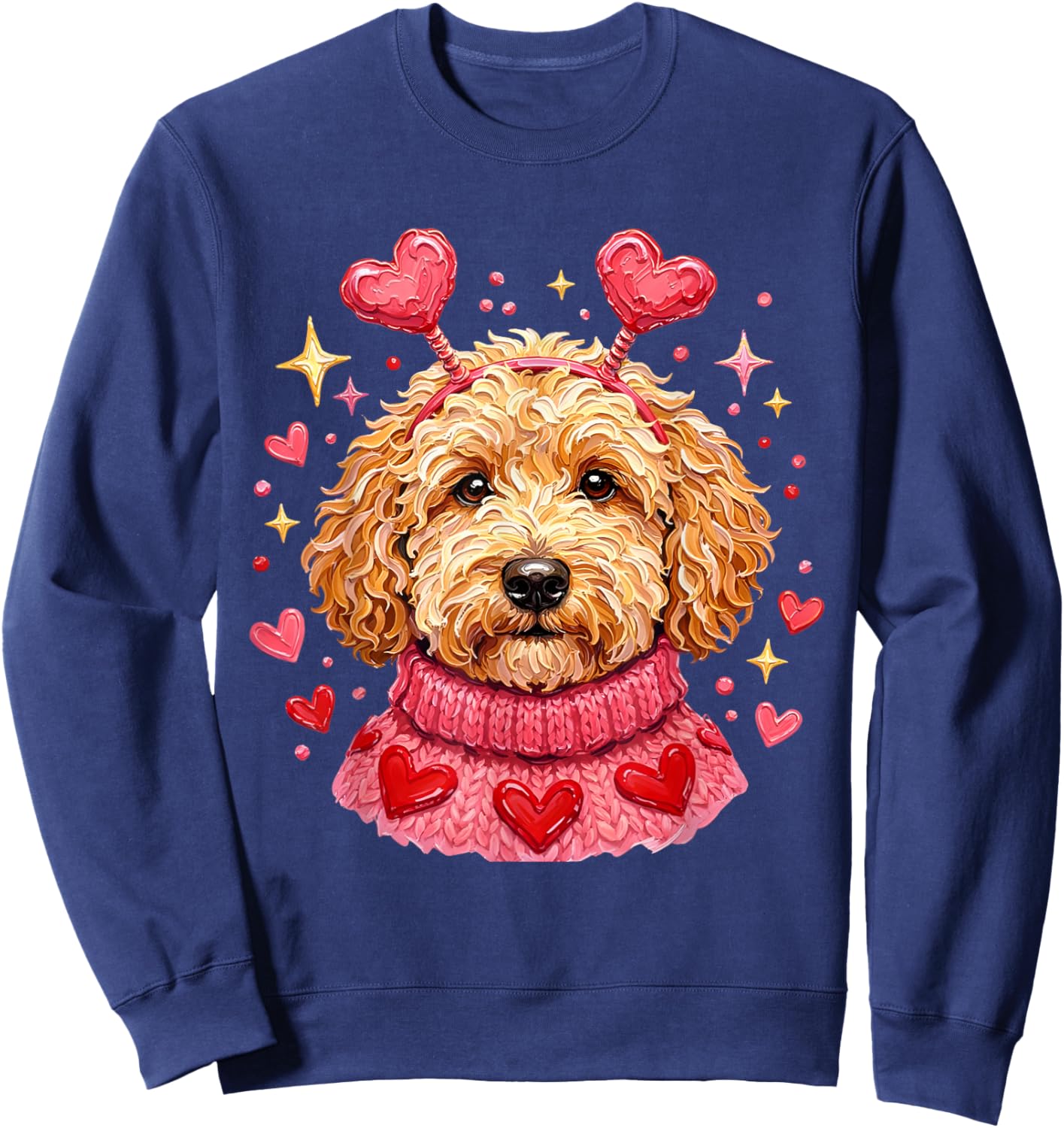 Goldendoodle Valentine Doodle Mom Coquette Sweatshirt - Sweatshirt | Navy