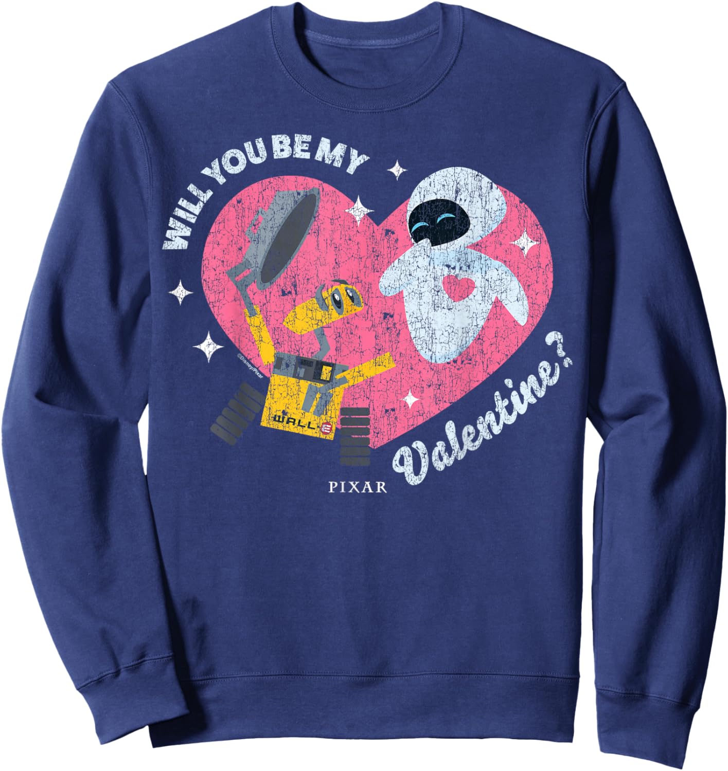 Disney Pixar Wall-E Eve Valentine Heart Sweatshirt - Sweatshirt | Navy