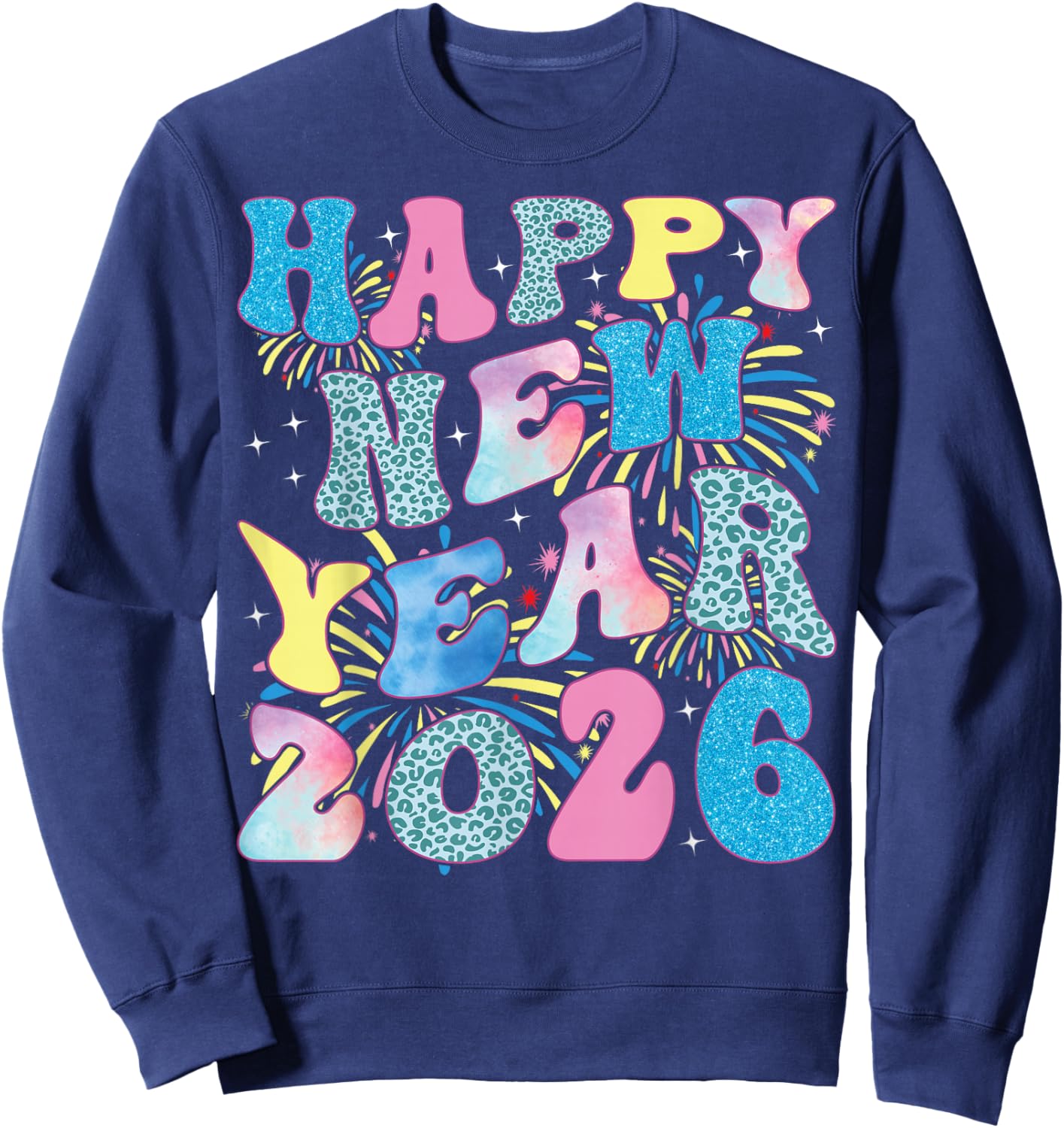 Groovy Happy New Year 2026 Family Matching Celebration Party Sweatshirt - Sweatshirt | Navy