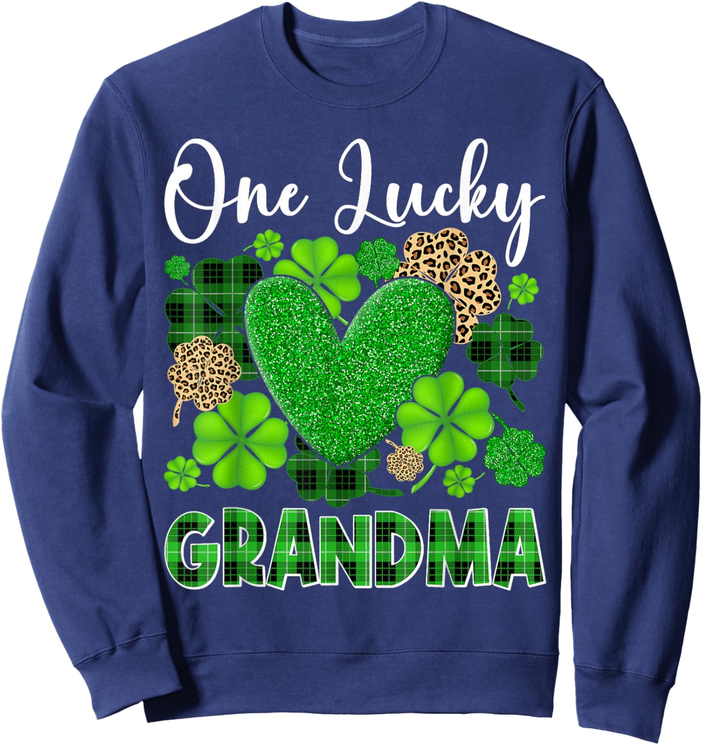 Happy St Patricks Day One Lucky Grandma Sweatshirt - Sweatshirt | Navy
