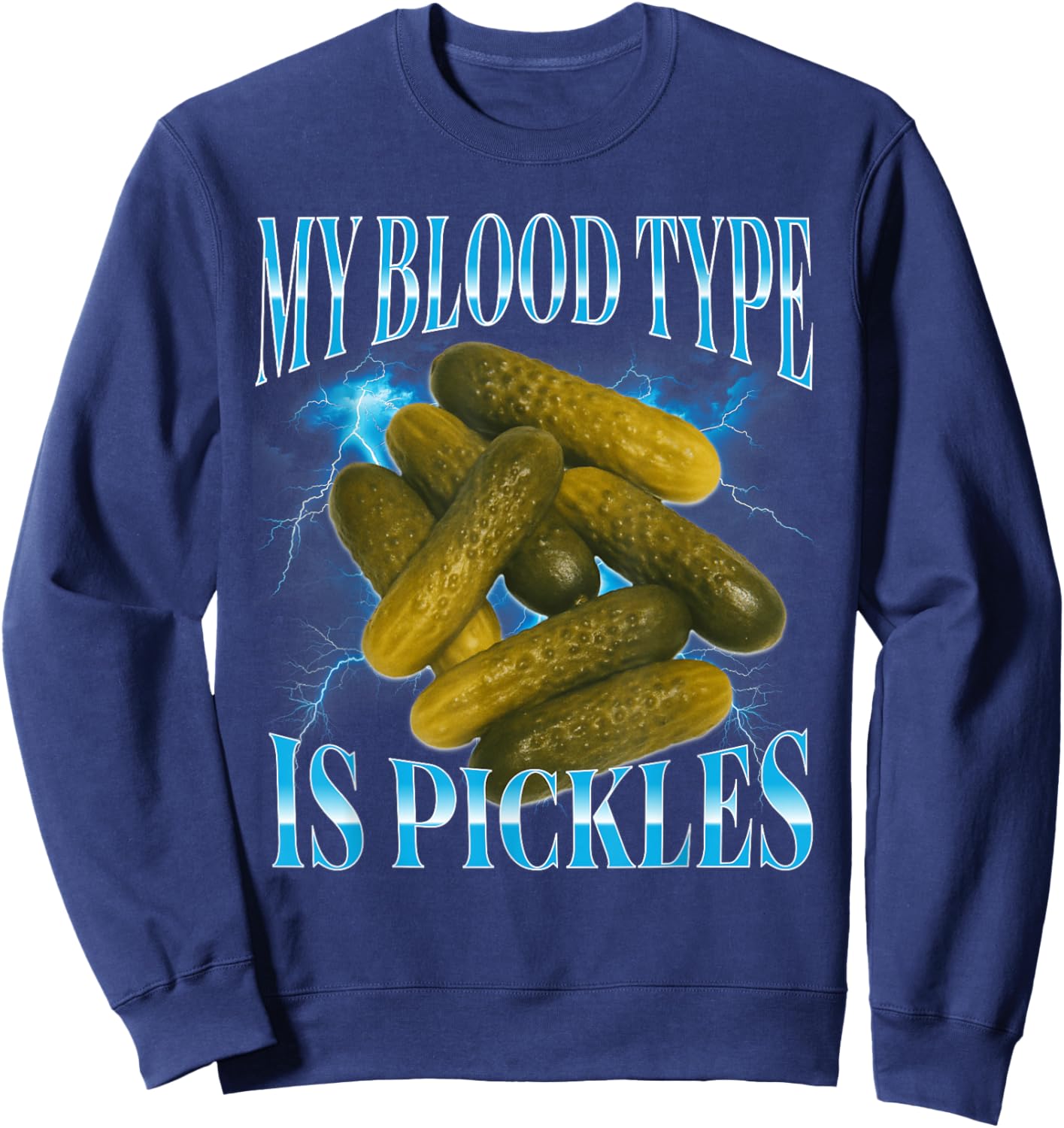Funny Cringe Pickles Pickle Lover Sweatshirt - Sweatshirt | Navy