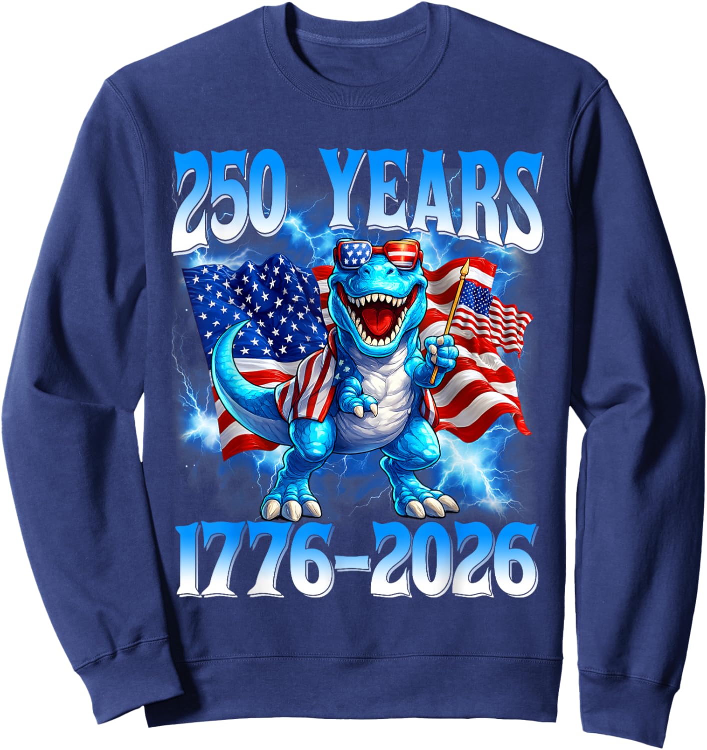 250 Years American 1776 2026 250th Toddler Boys 4th of July Sweatshirt - Sweatshirt | Navy
